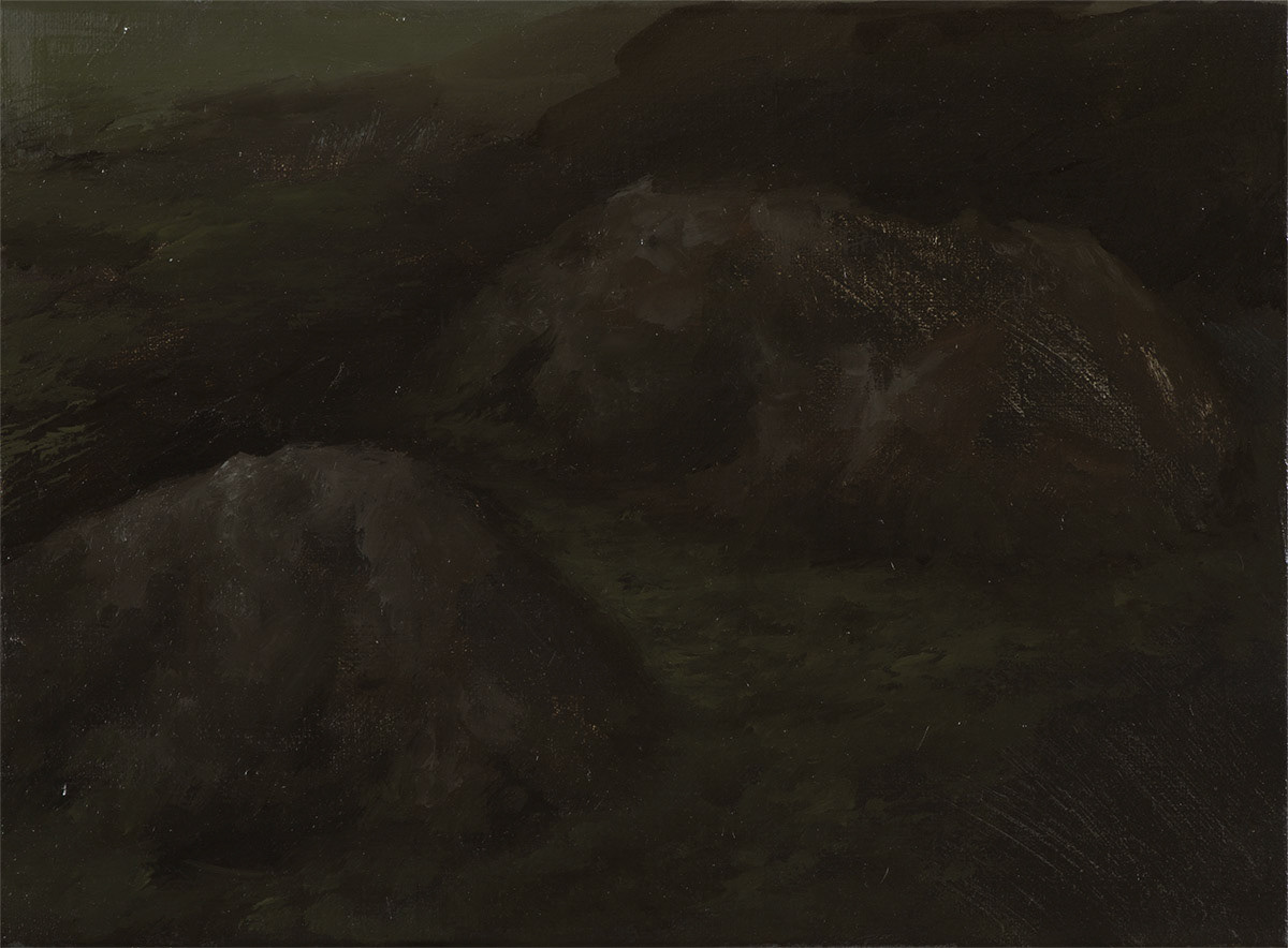 Mounds (Nocturne), 2016, oil on canvas, 24 x 33 cm