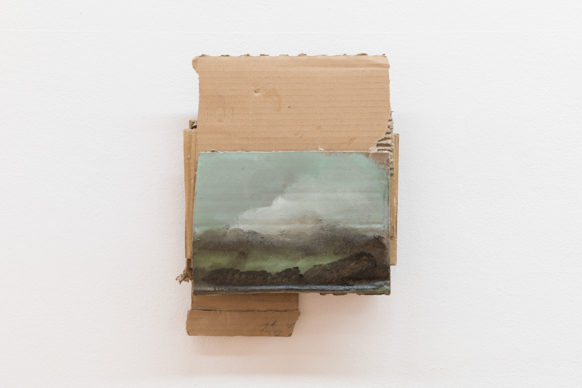 Veduta n. 101, 2020, oil on cardboard, 14x20x6,5 cm