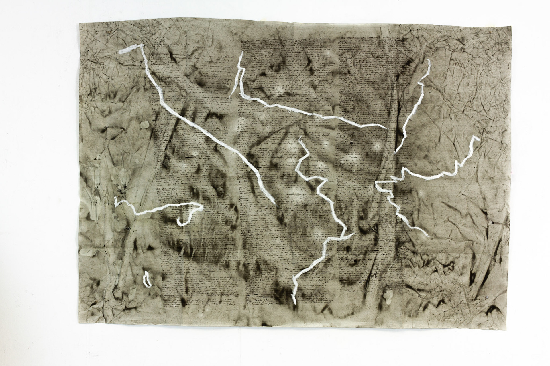 One week walking (Grand Tour 2020), 2020, mixed media on paper, 106x150 cm