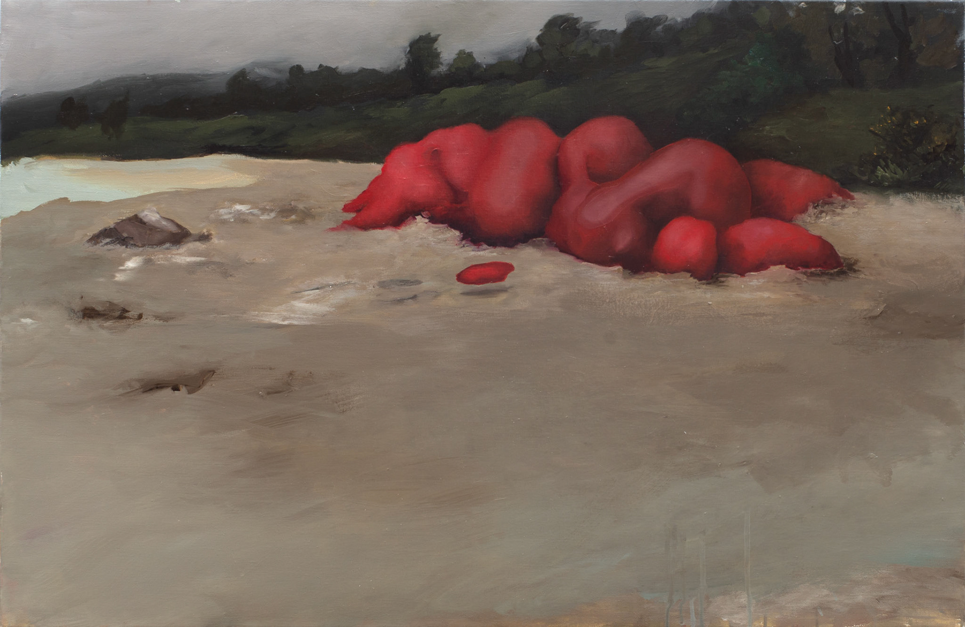 Aground, 2016, oil on canvas, 60x92 cm