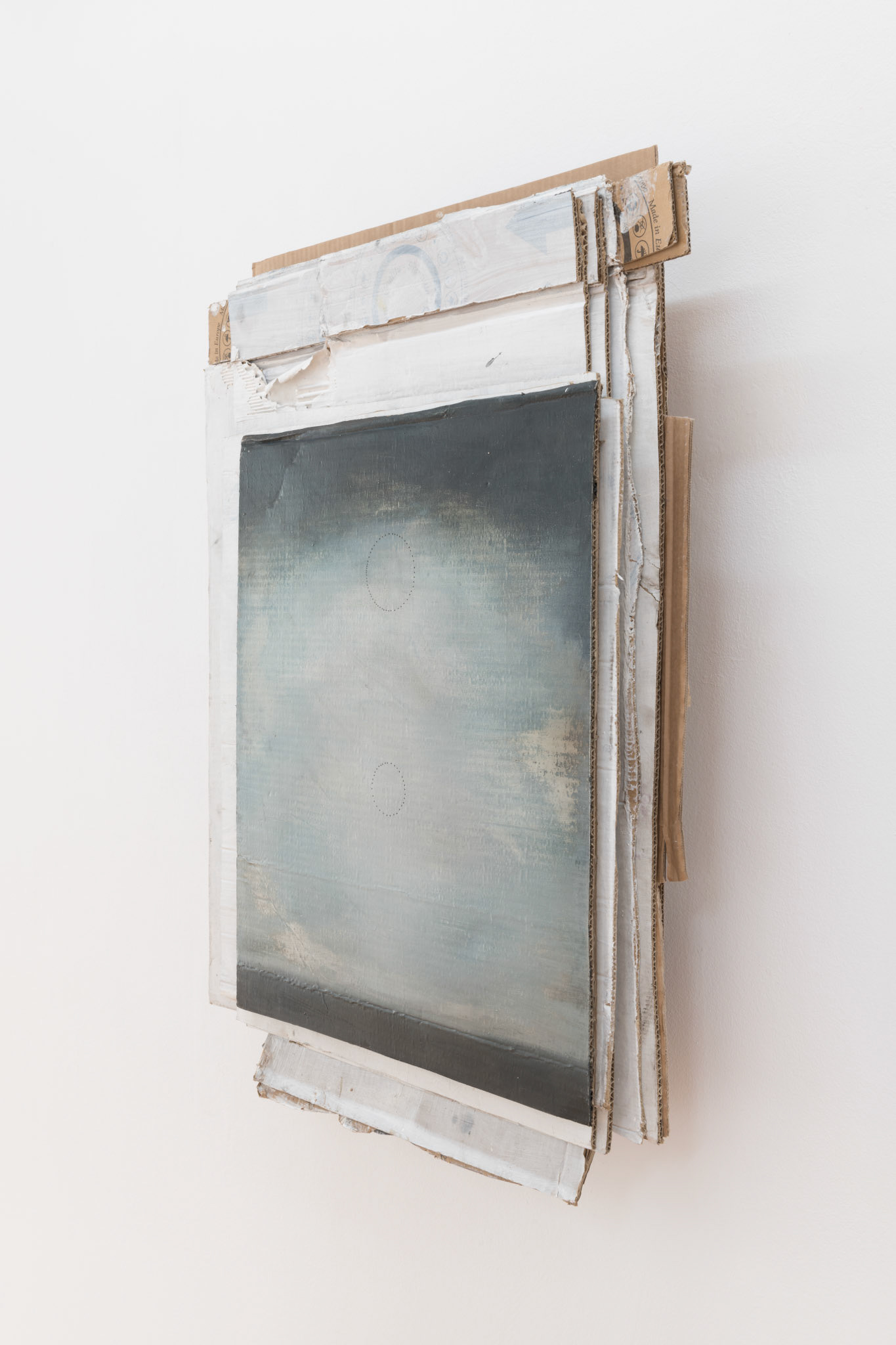 Transizione/moltiplicazione, 2020, oil on cardboard, 86x66x15,5 cm