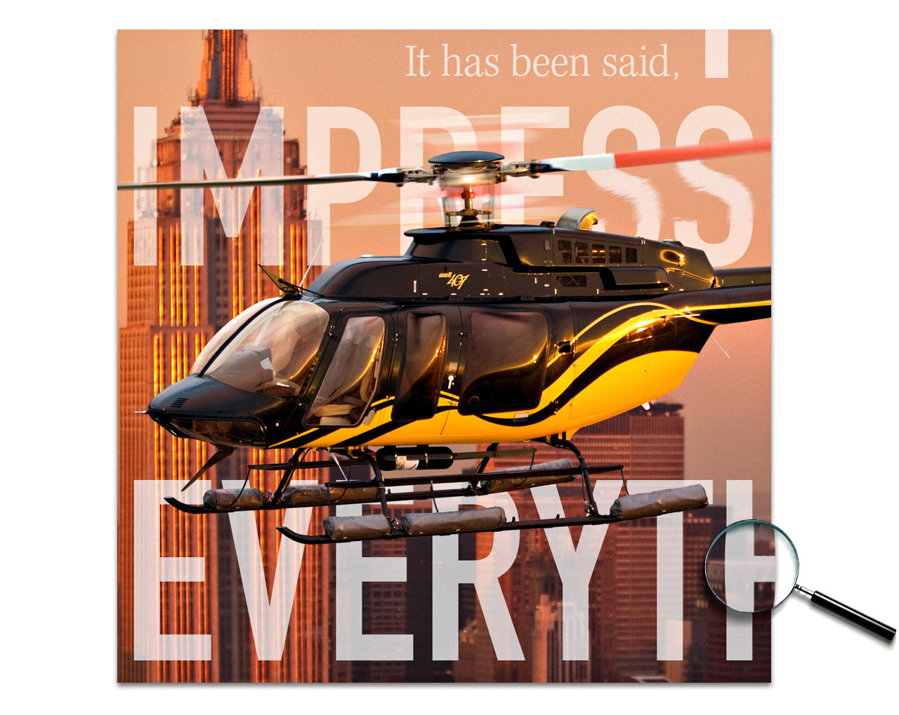Detail Image of Bell 407 Ad, Advertising Design by: Ben Gilliand, BGV Agency, bgvisual.com