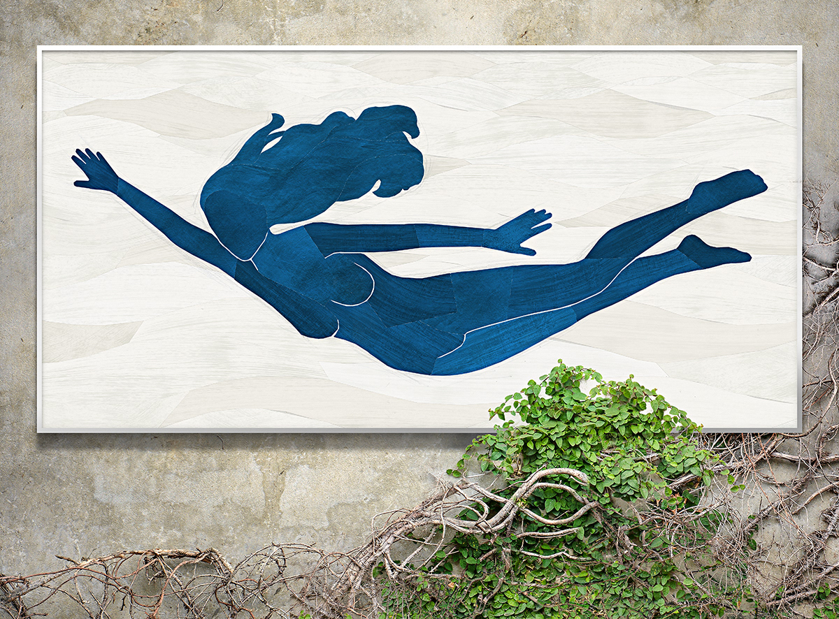 The Swim - I, Gouache and Papercutting by Artist: Ben Gilliand, BGV Agency, bgvisual.com
