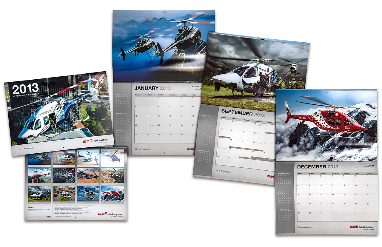 Bell Helicopter Company Product Calendars by Creative Director: Ben Gilliand, BGV Agency, bgvisual.com