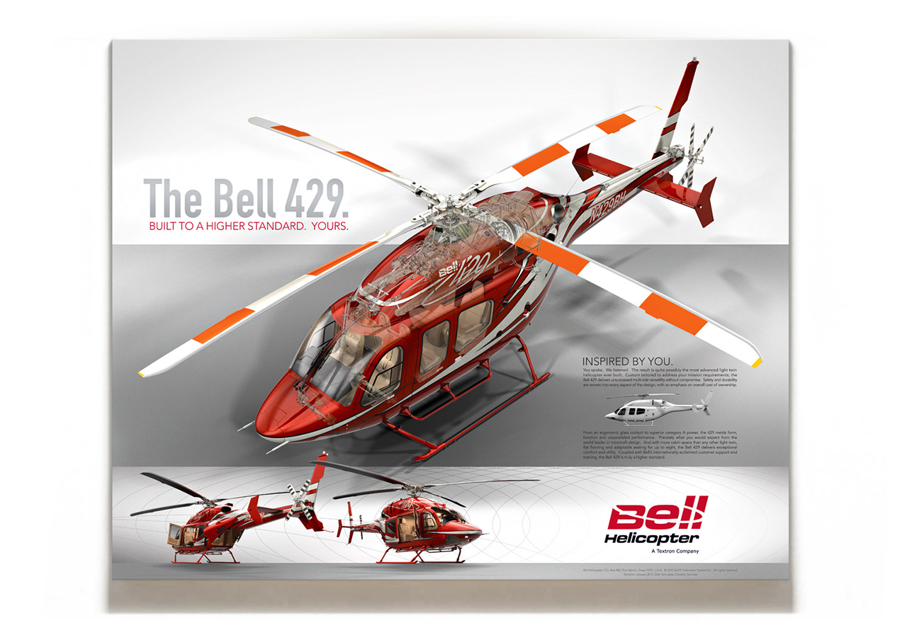 Bell Helicopter 429 Phantom View Marketing Poster by Creative Director: Ben Gilliand, BGV Agency, bgvisual.com