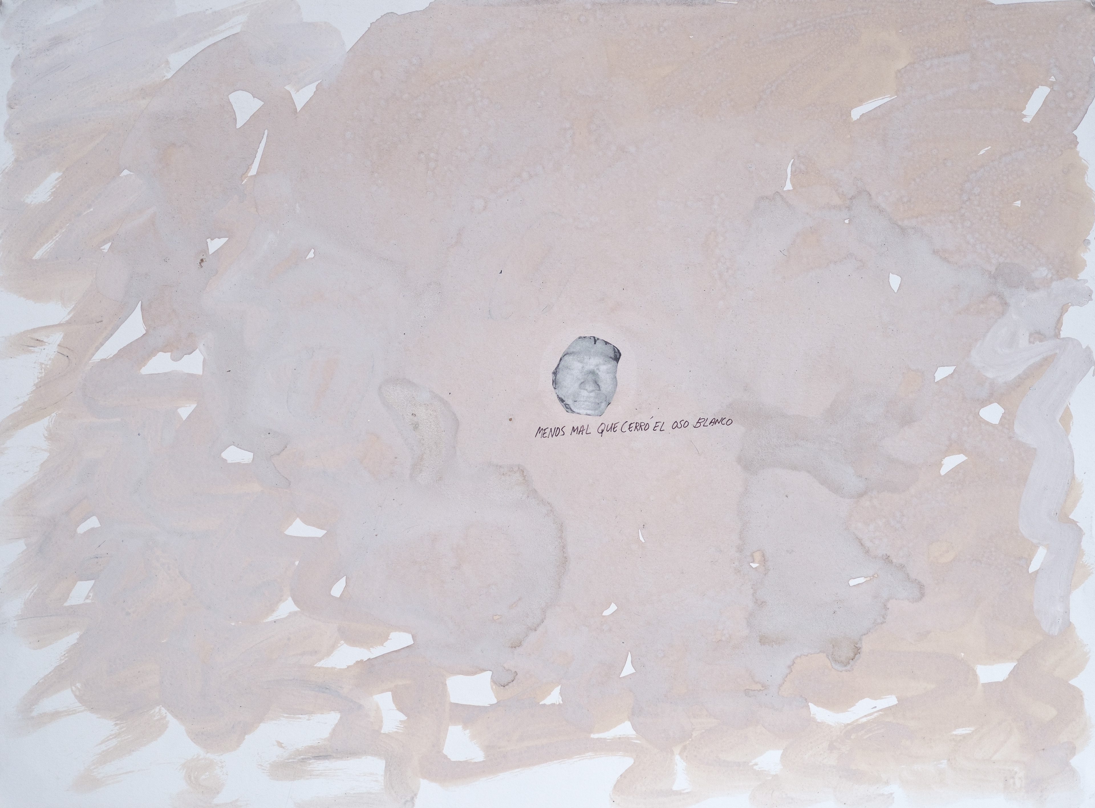 "Menos mal que cerró el Oso Blanco", 2011 | Acrylic, collage and graphite on paper | 22.5" x 30"
