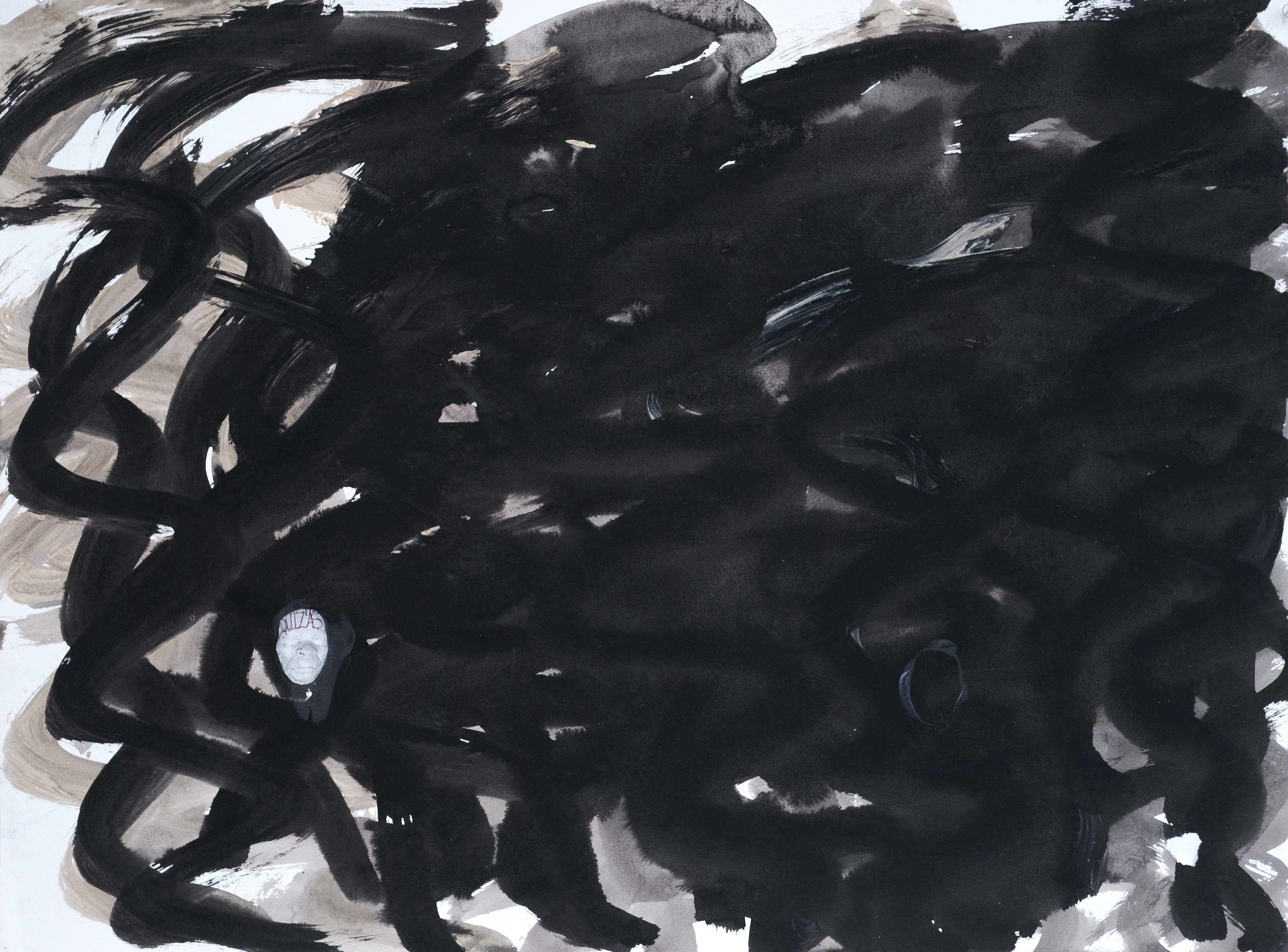 "Quizás.", 2011 | Acrylic, collage and graphite on paper | 22.5" x 30"