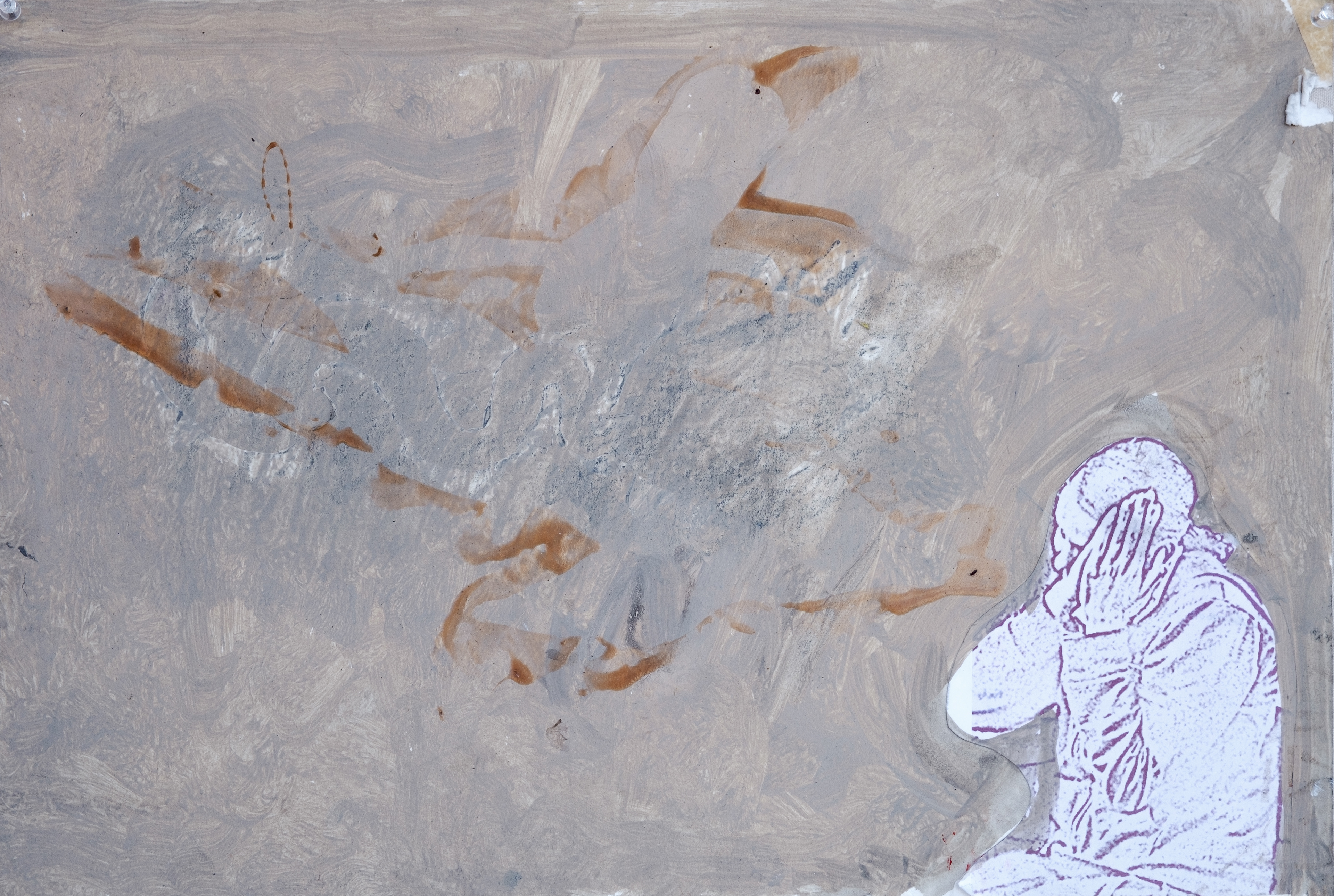 "Annunciation", 2009  |  Mixed media on paper  |  15" x 22"