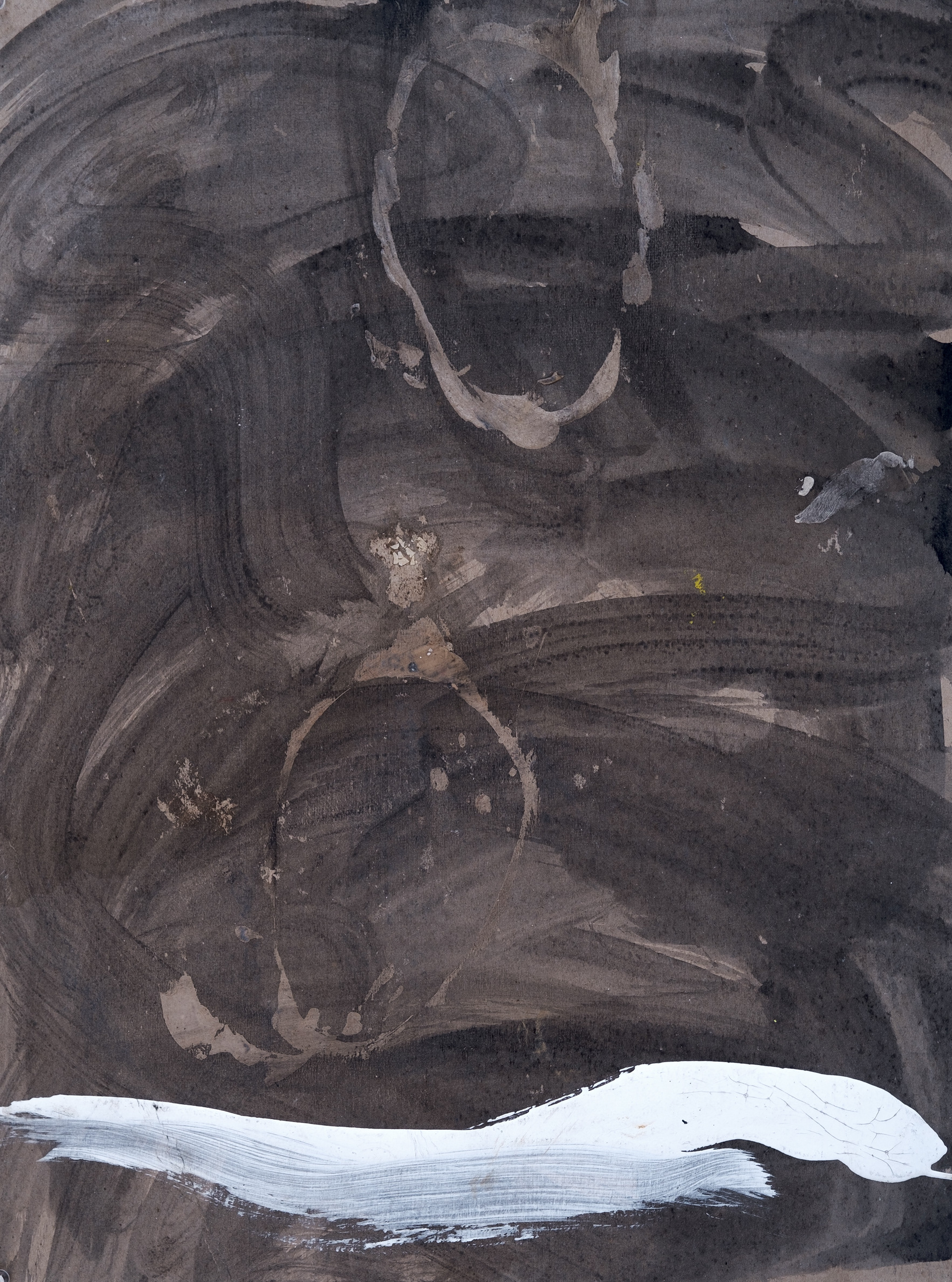 "Descending", 2020,  |  Mixed media on paper  |  18" x 24"