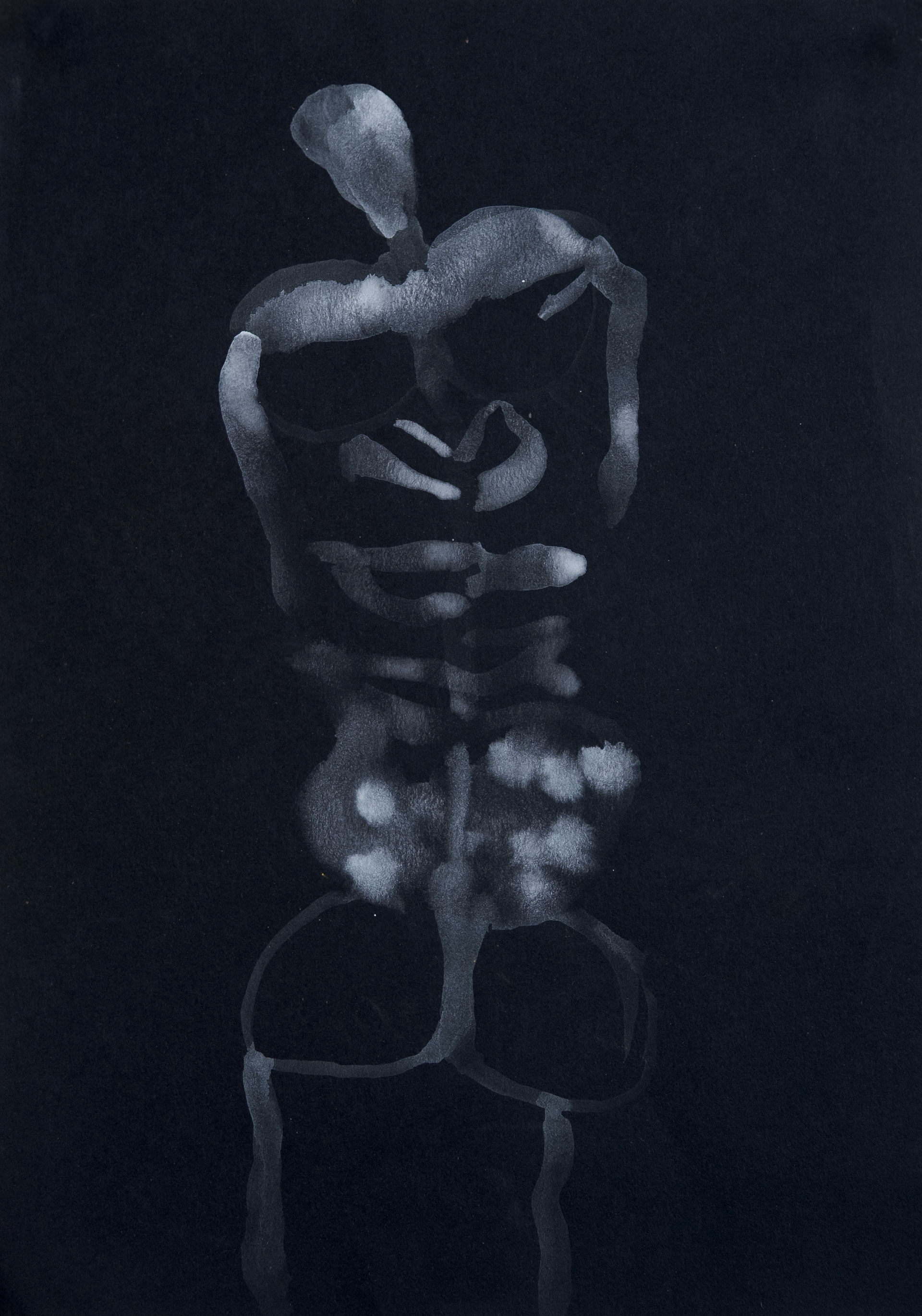 "Judas", 2002 Acrylic on black paper 11.5" x 8"