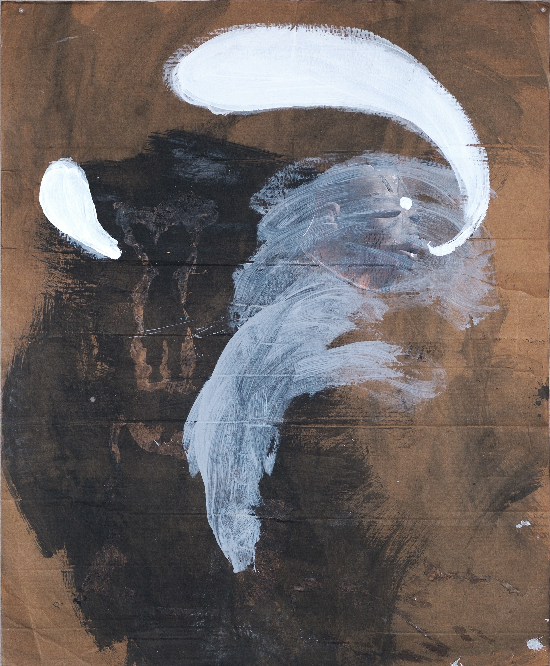 "Somewhere VI", 2022 | Acrylic and collage on cardboard | 40" x 36"