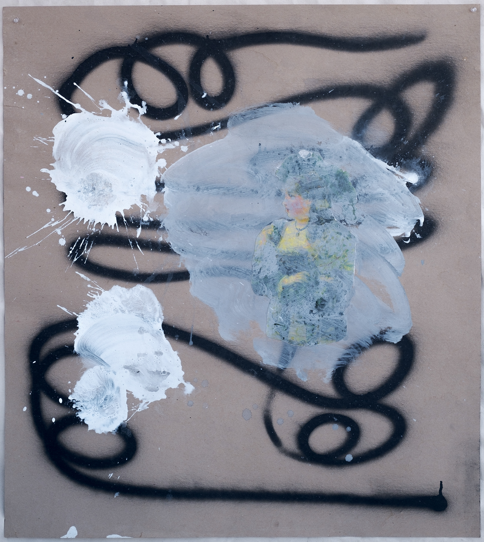 "I remember you", 2017  |  Mixed media on cardboard  |  39" x 35"