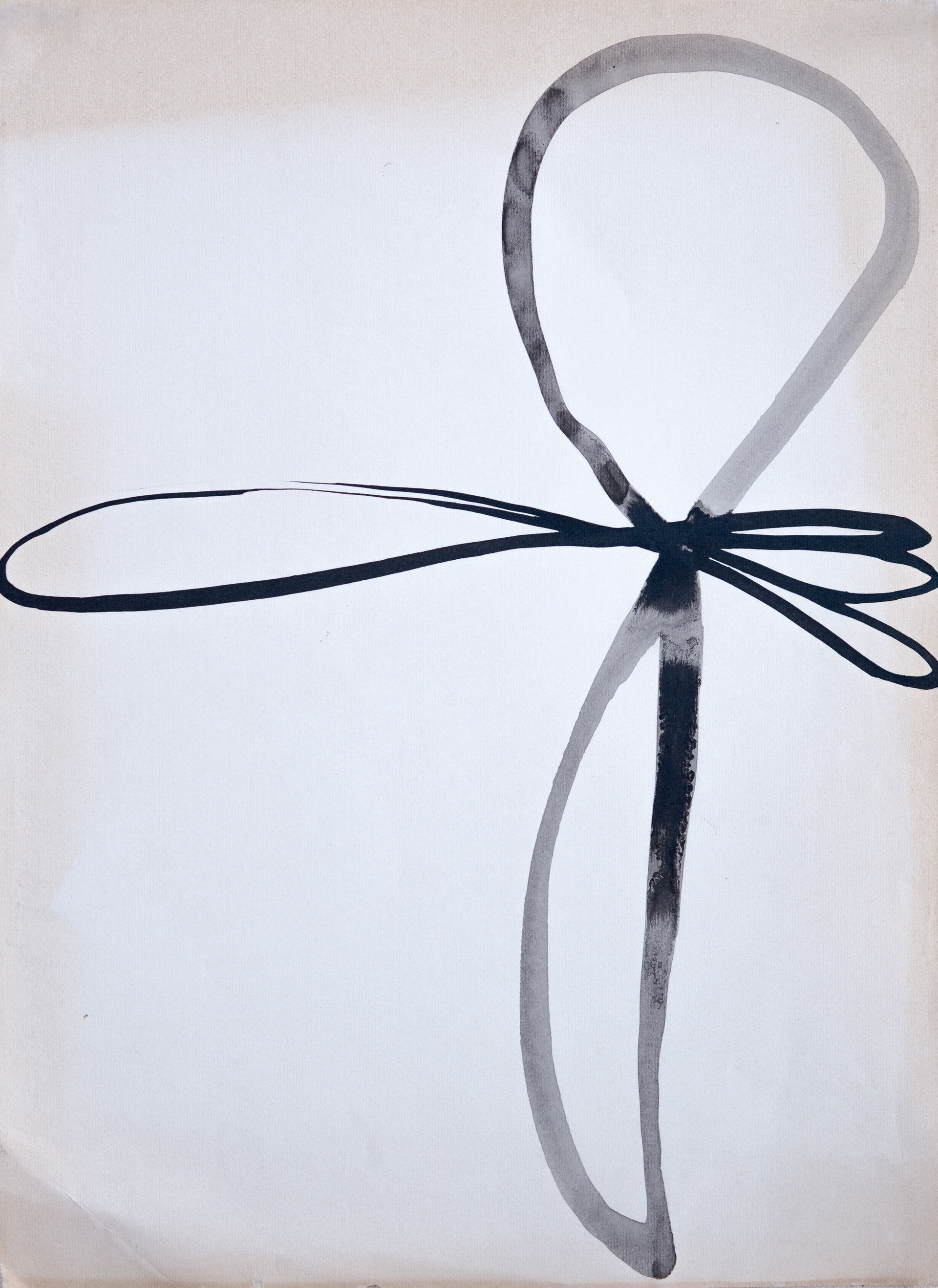 "Becoming V", 1992  Acrylic on paper 12.8" x 9.3"