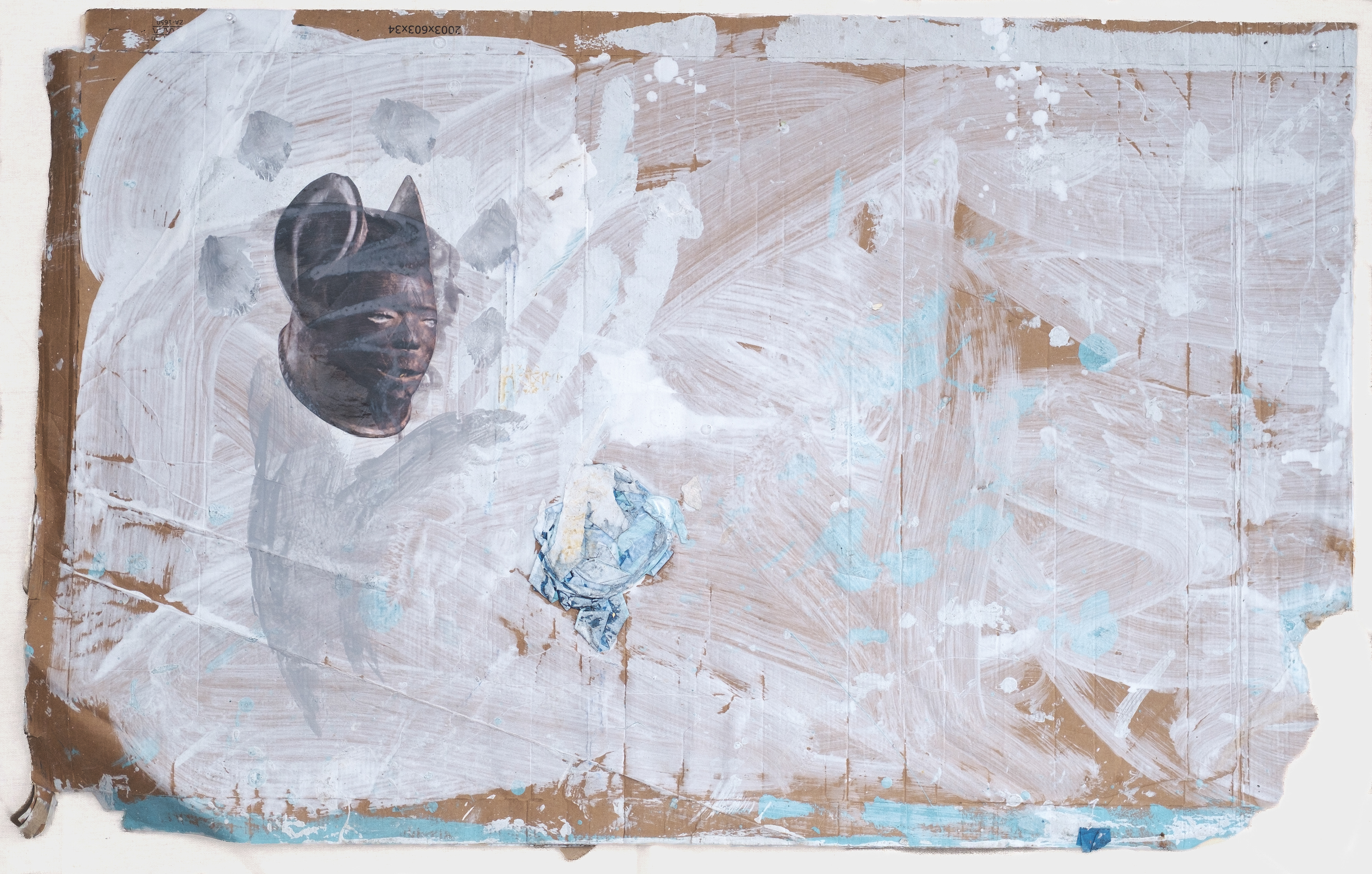 "Somewhere VII", 2022 | Acrylic and collage on cardboard | 26.5" x 40"