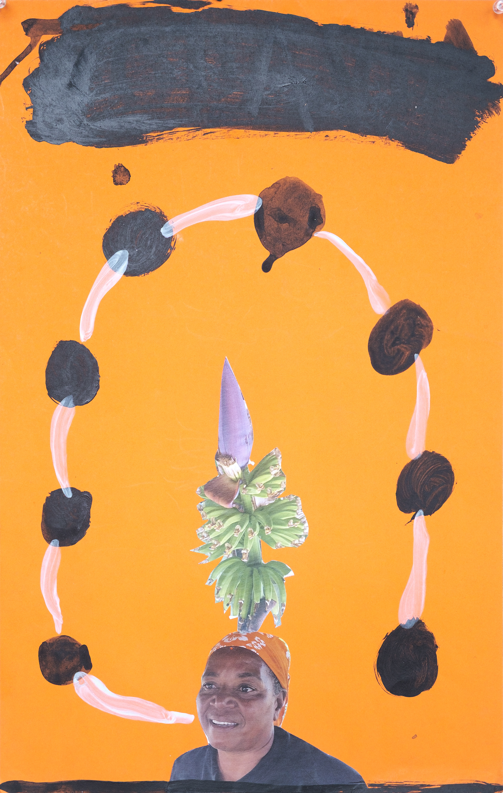 "Celi", 2023 | Acrylici and collage on cardboard 22" x 14"