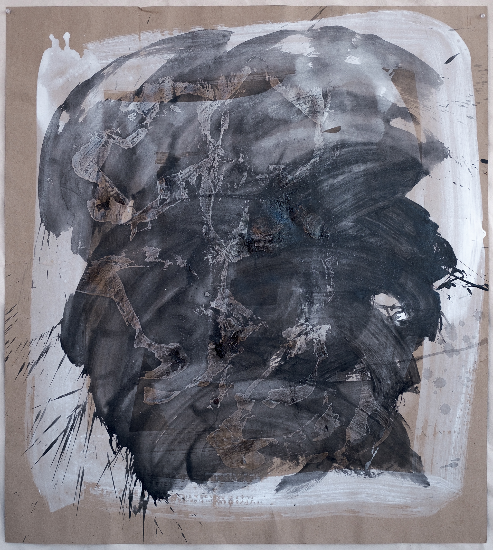 "Gathering", 2009  |  Mixed media on cardboard  |  39" x 35" 