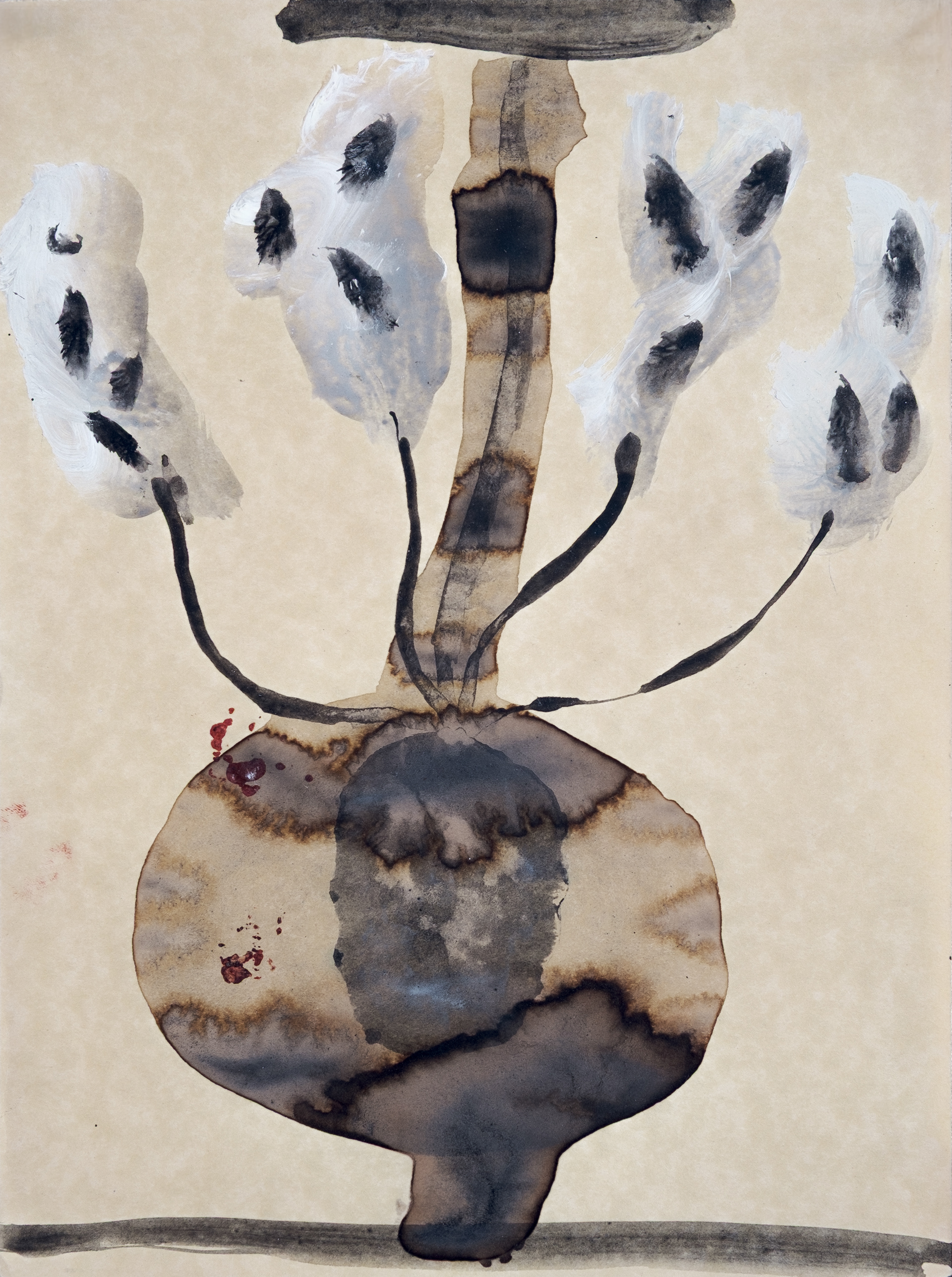 "Alchemical vessel", 1994  Mixed media on paper 12" x 8"