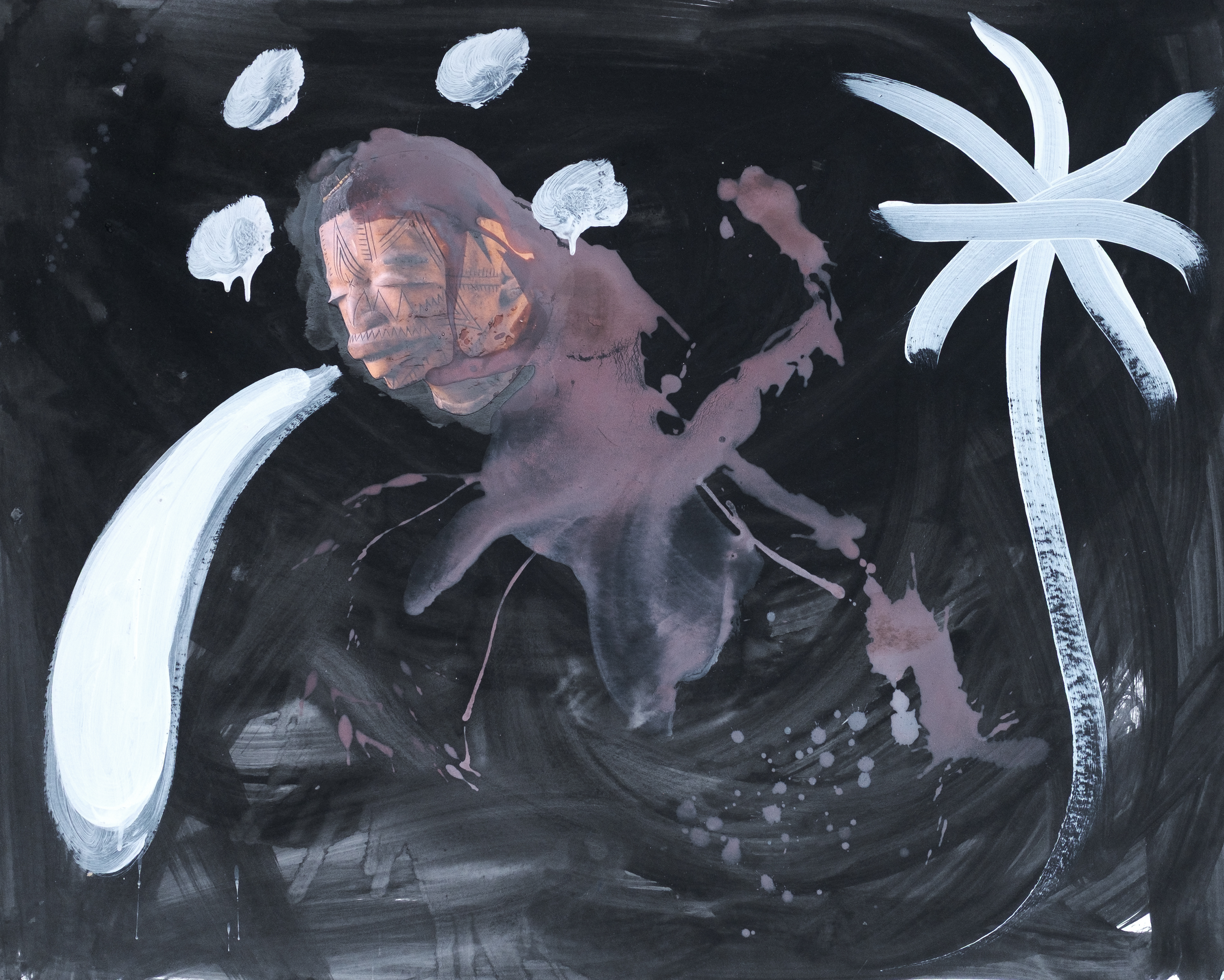 "Somewhere III", 2022 | Acrylic and collage on cardboard 32.5" x 40"