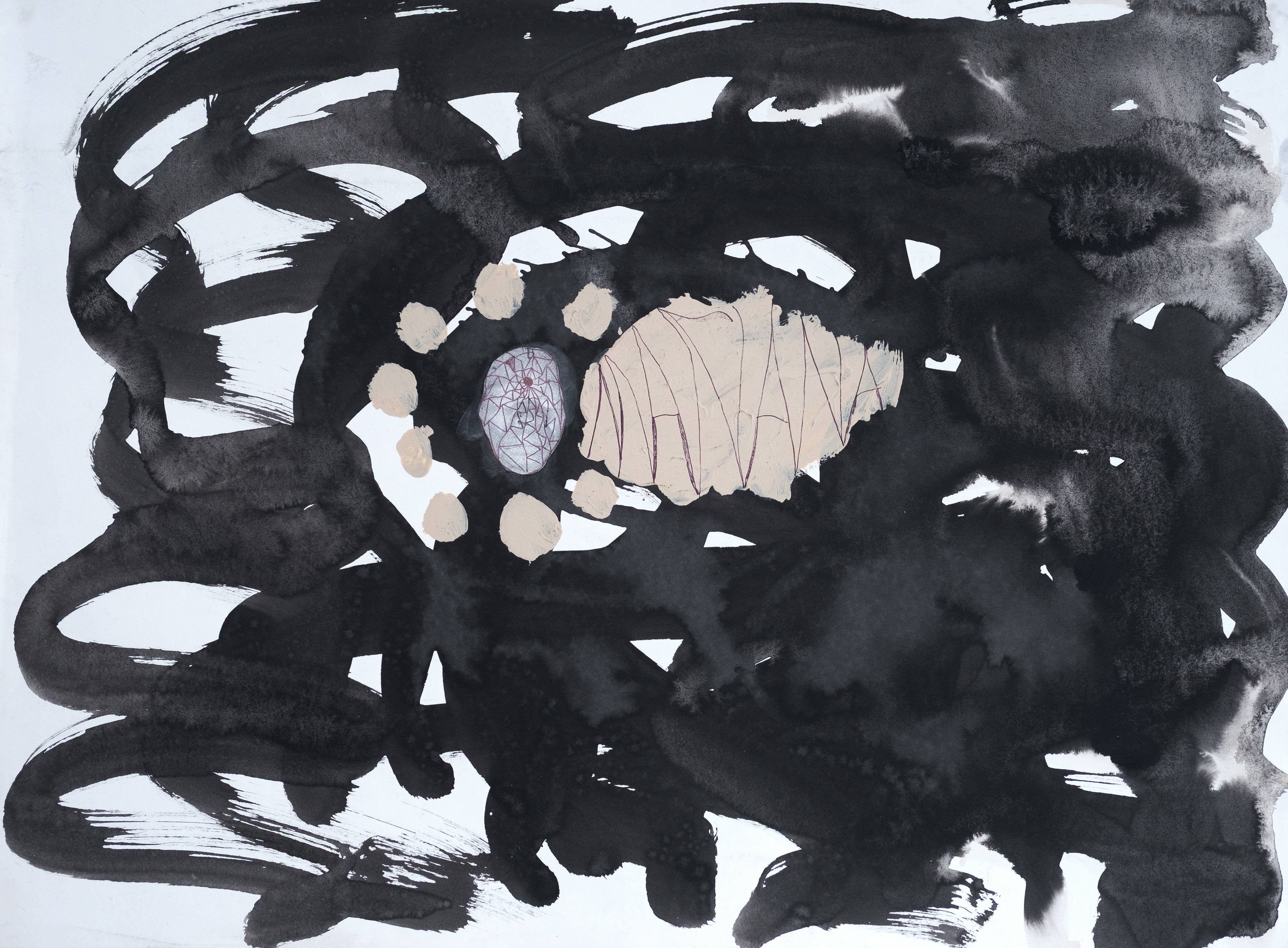 "Mañana", 2011 | acrylic, collage, and graphite on paper | 22.5" x 30"