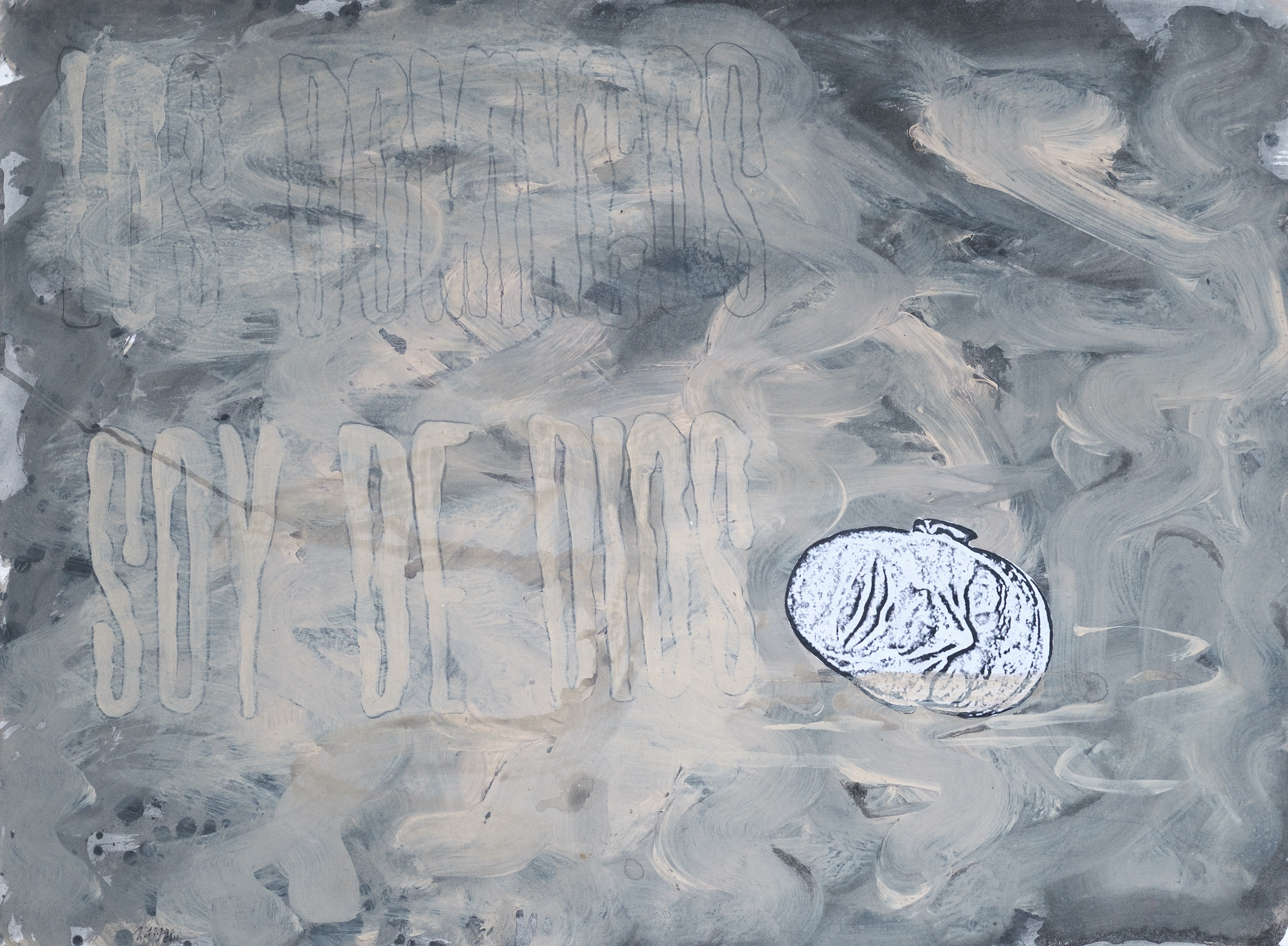 "Los domingos" soy de Dios, 2011 | acrylic, collage and graphite on paper | 22.5" x 30"