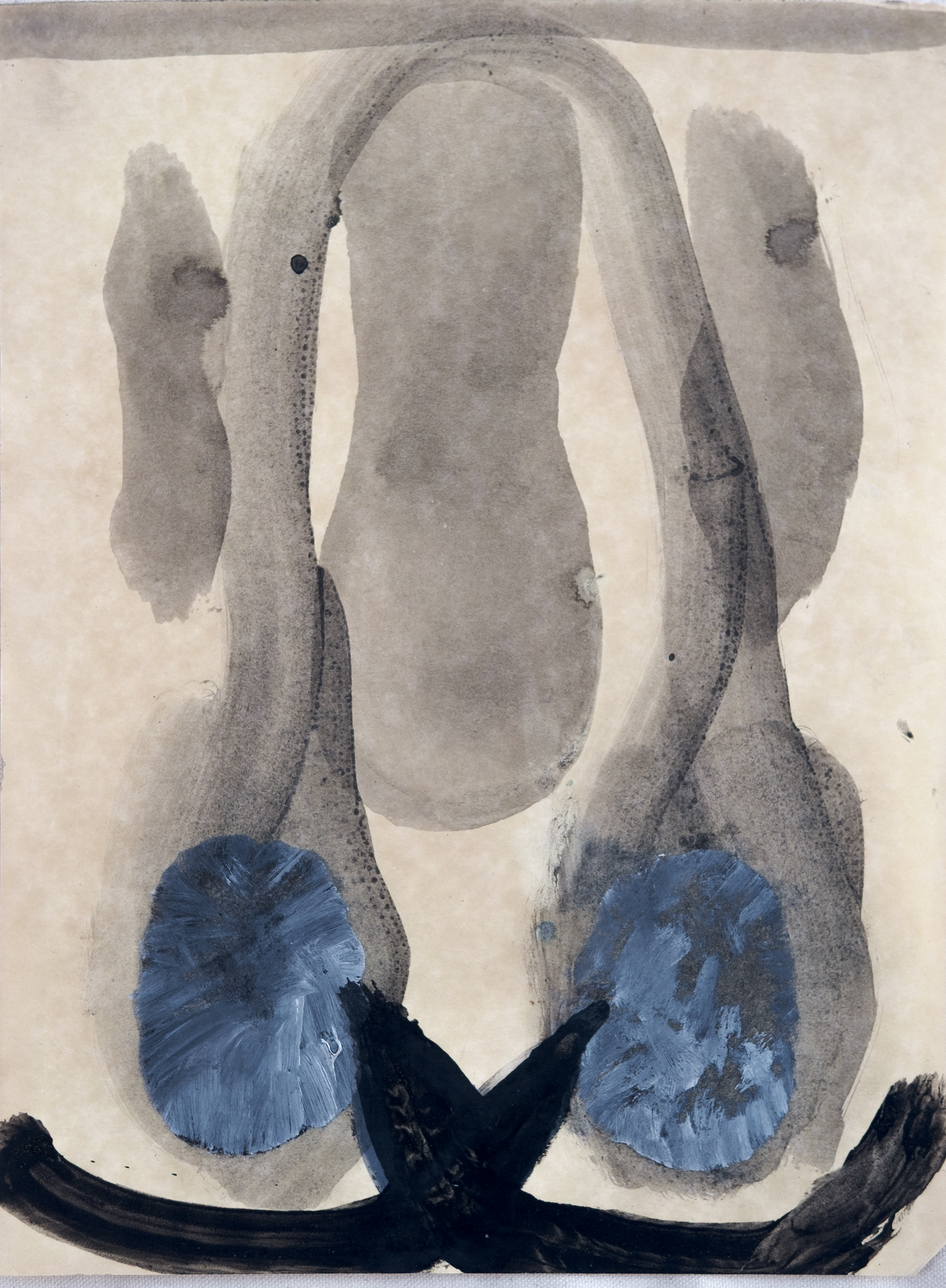 "Dialogue", 1994  Mixed media on paper 12" x 8"