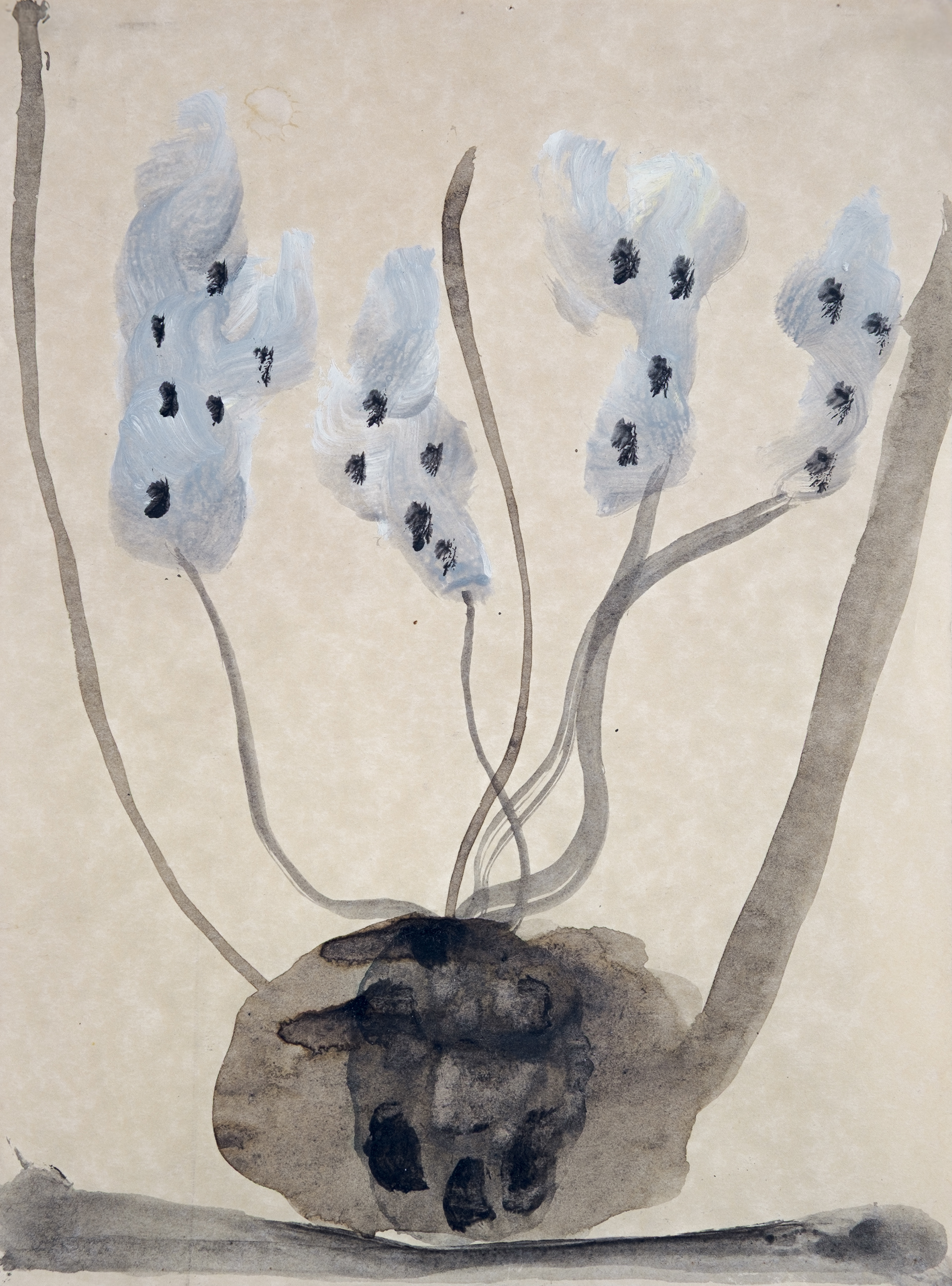 "Alchemical vessel II", 1994  Mixed media on paper 12" x 8"