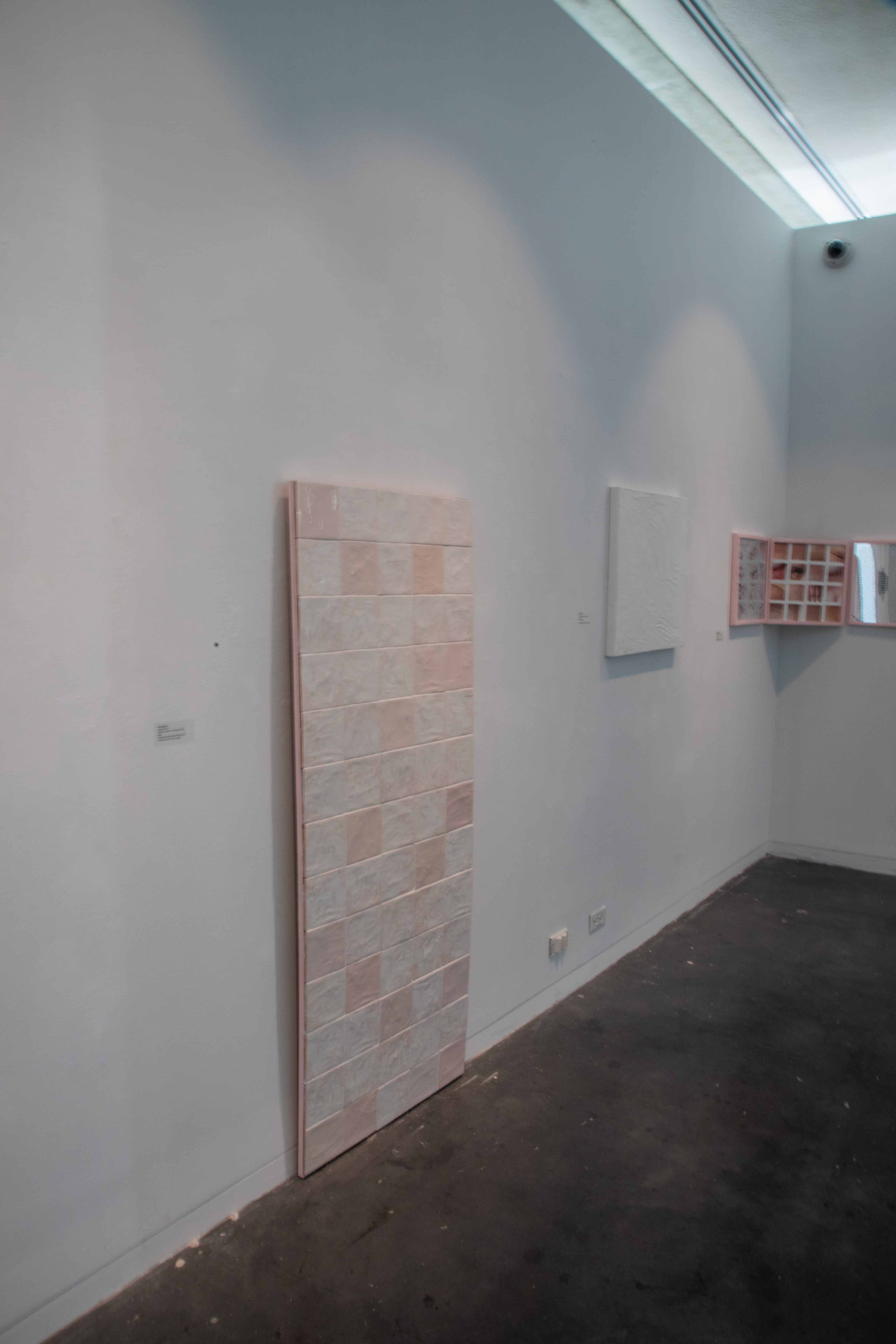 Tile Wall at Artists Height Engraved with Skin Cells