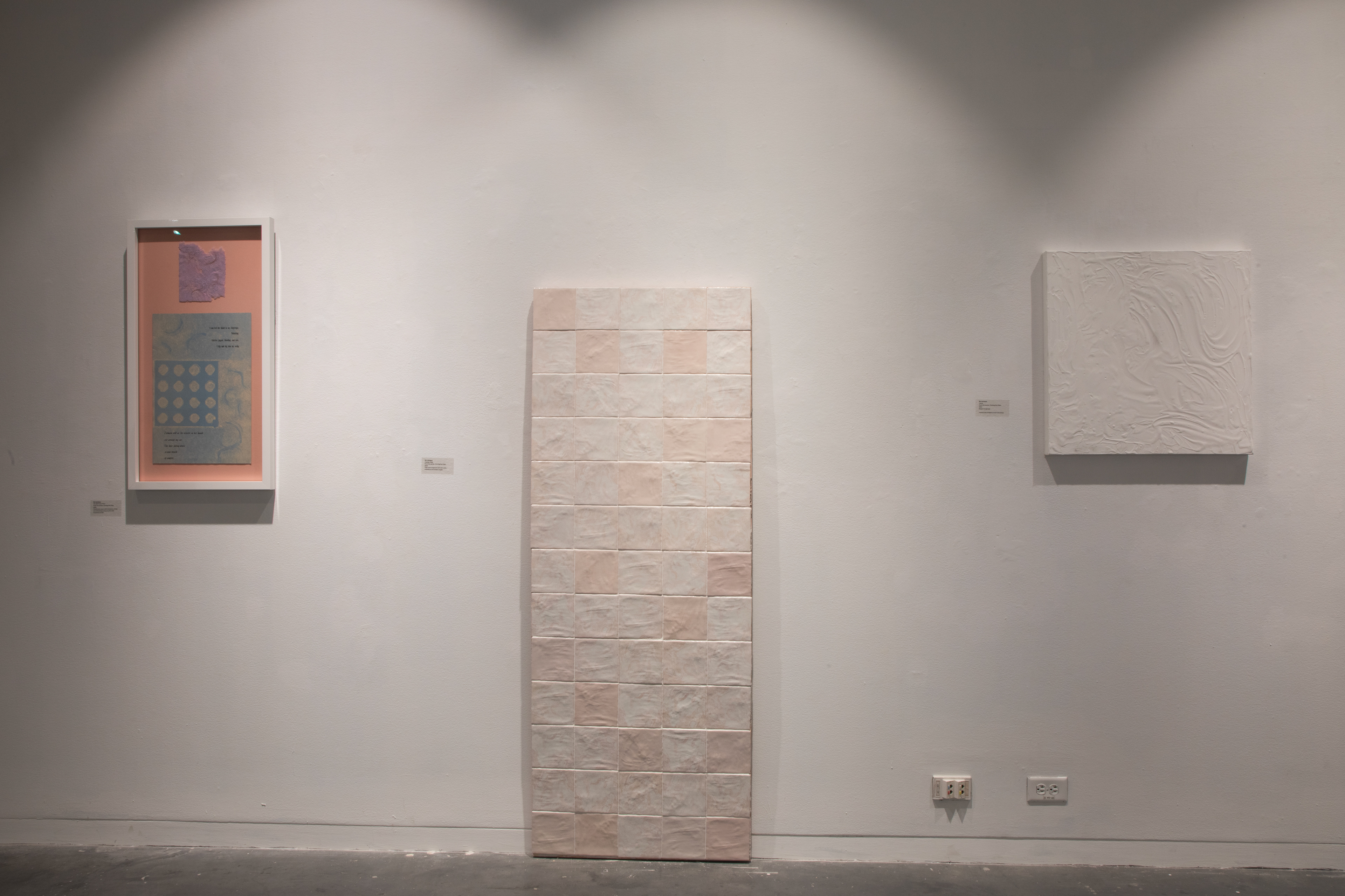 Letterpress and Handmade Hair Paper Piece, Tile Laser Engraved Wall Piece and Sensory Piece
