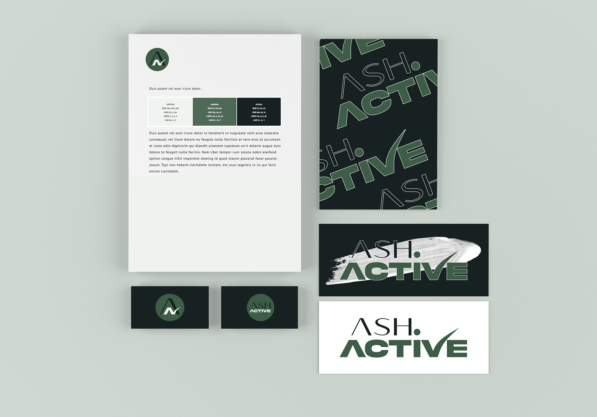 Ash Active Personal Trainer Logo Package