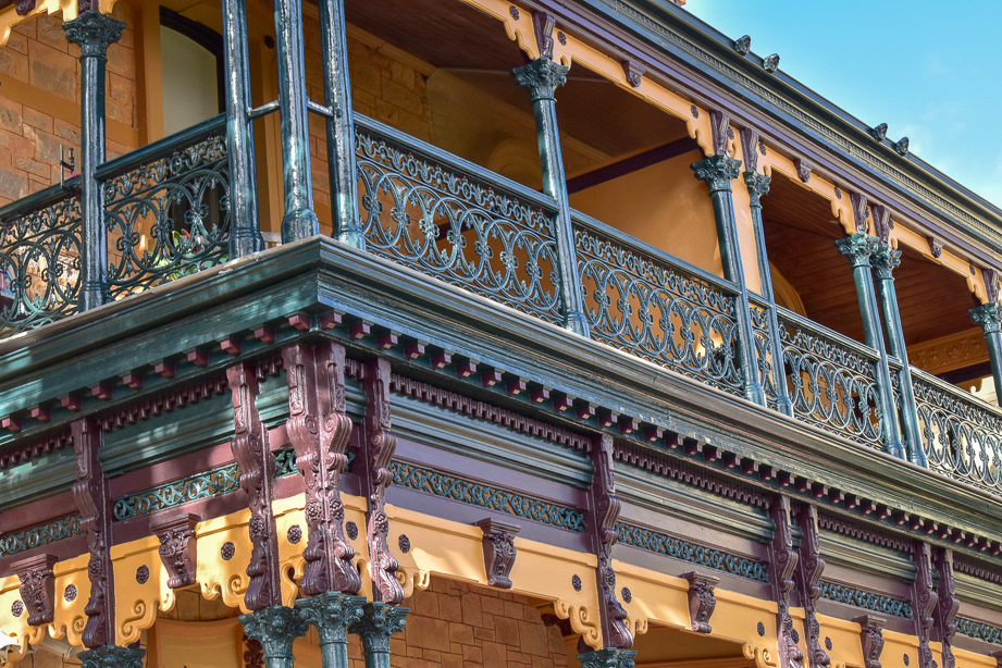 Built in Glenelg South Australia in 1878, Albert Hall is a beautiful example of a fully restored Victorian era beachfront mansion. Decorative cast iron lacework, cast iron veranda supports and richly decorated Victorian woodwork make Albert Hall a standout residence.
