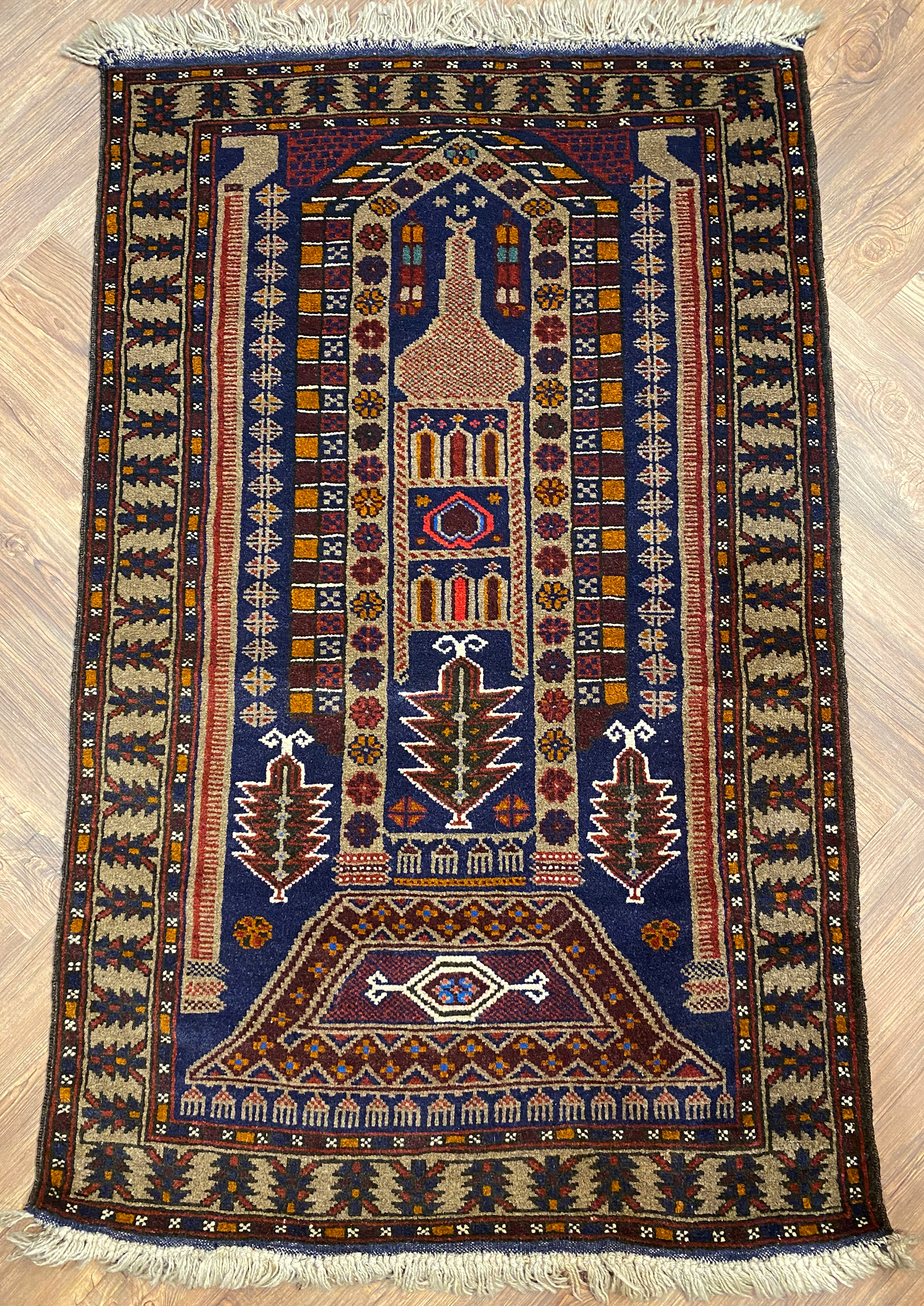 AS1156 - Afghan Tribal Prayer Rug - 74 x 135 cm