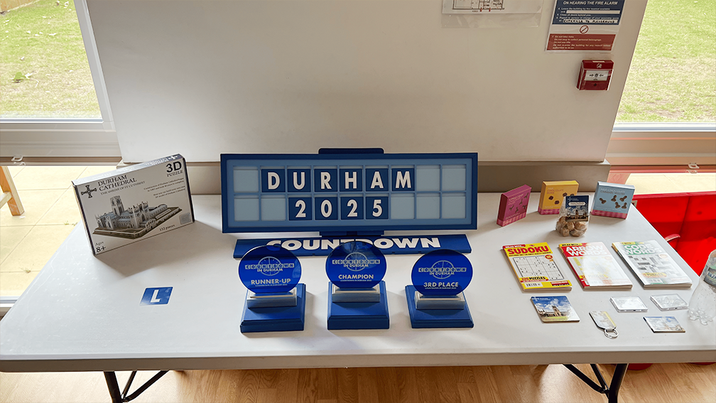 Prize table at Durham 2025 (05/07/2025).