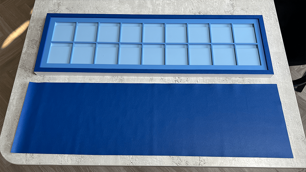 Completed board prior to being lined with leather.