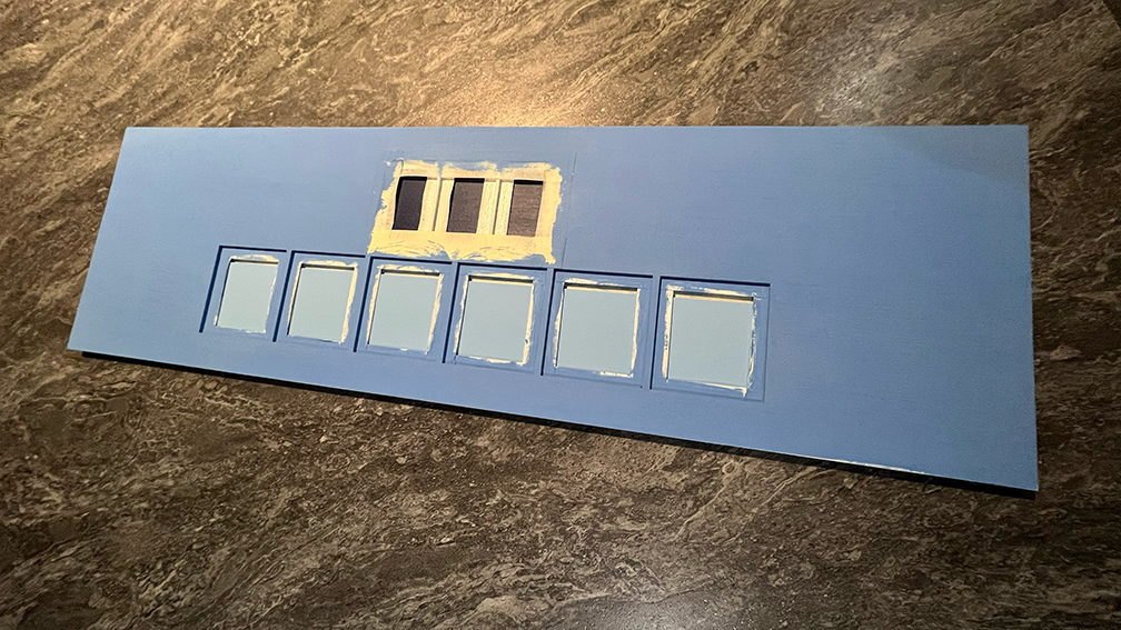 Painted layers of the numbers face.