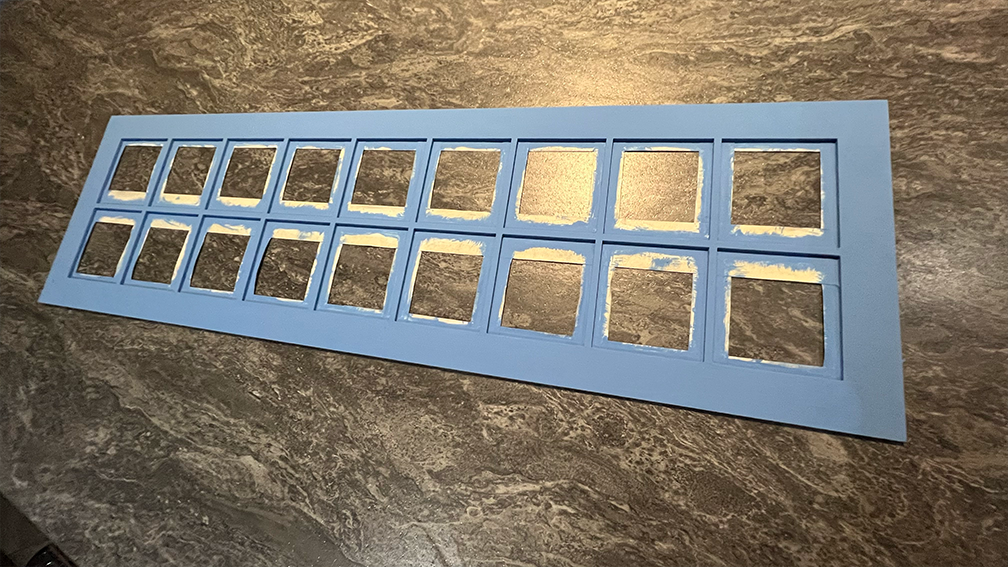 Painted letters grid.