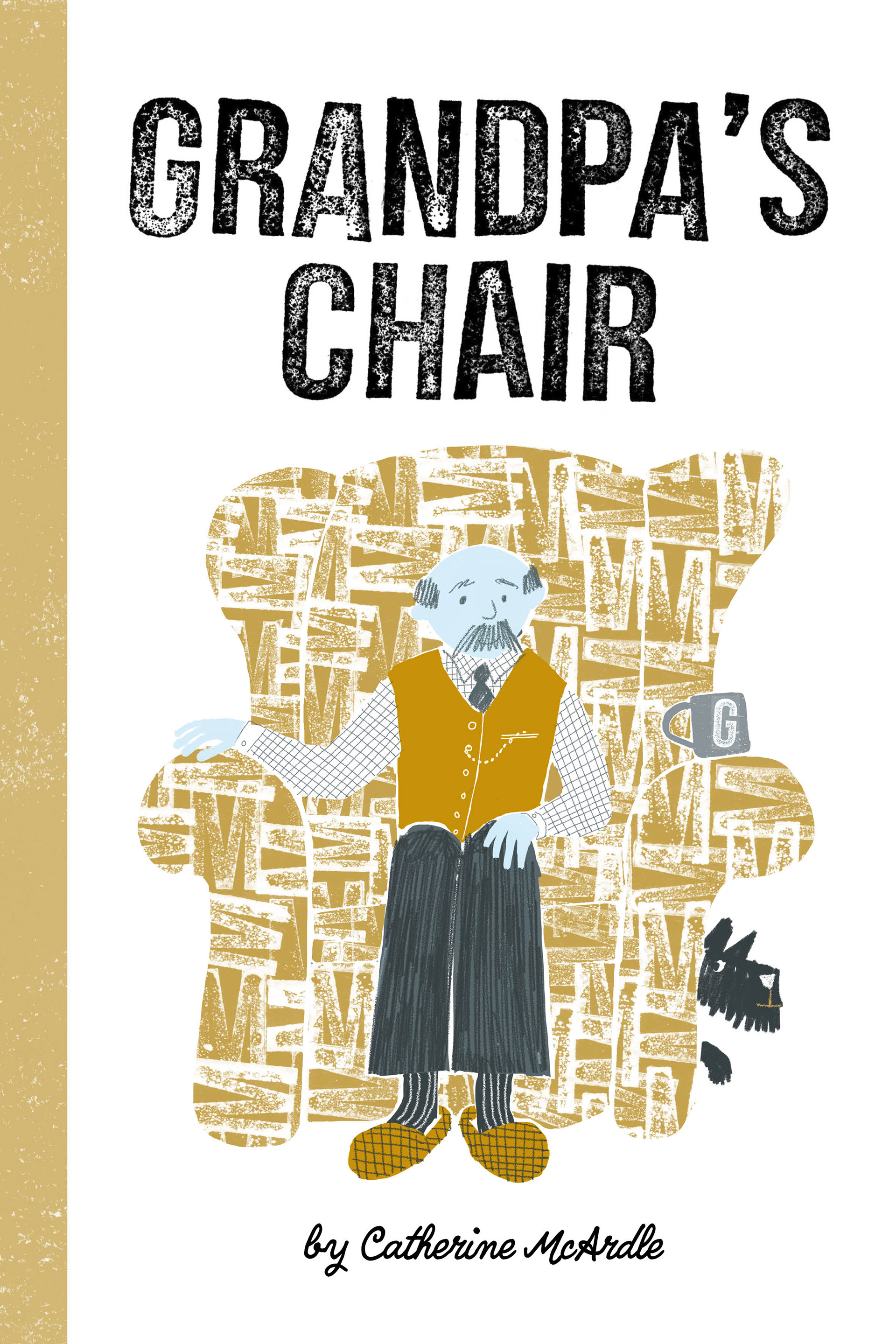 Grandpa sitting in chair with dog at his feet