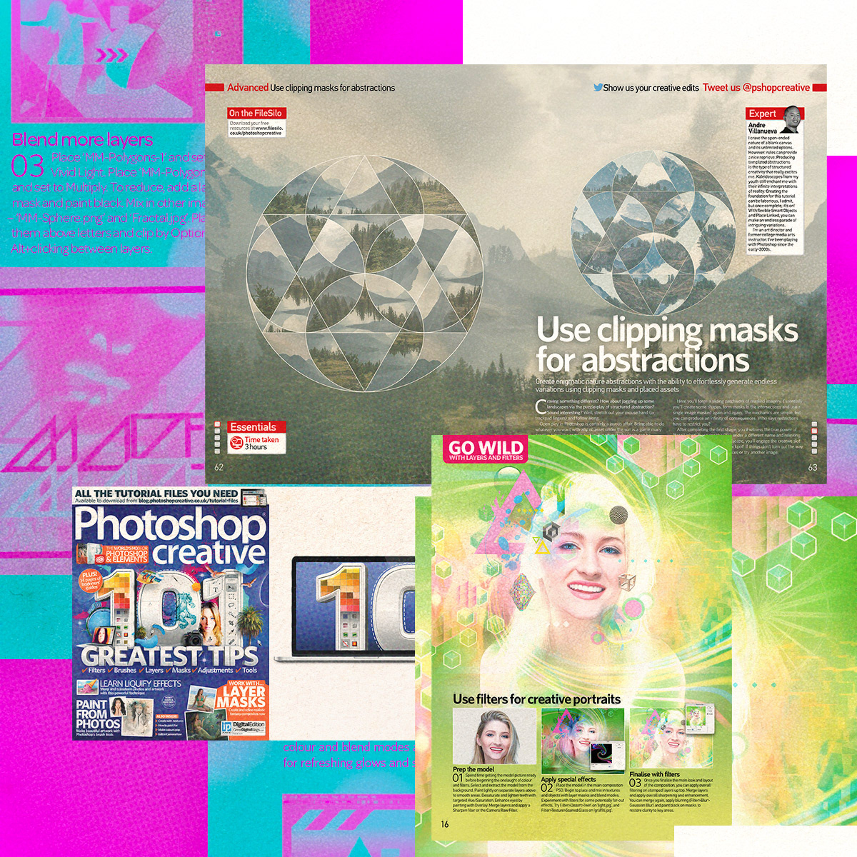 Photoshop tutorials from Andre Villanueva, published in Photoshop Creative magazine.