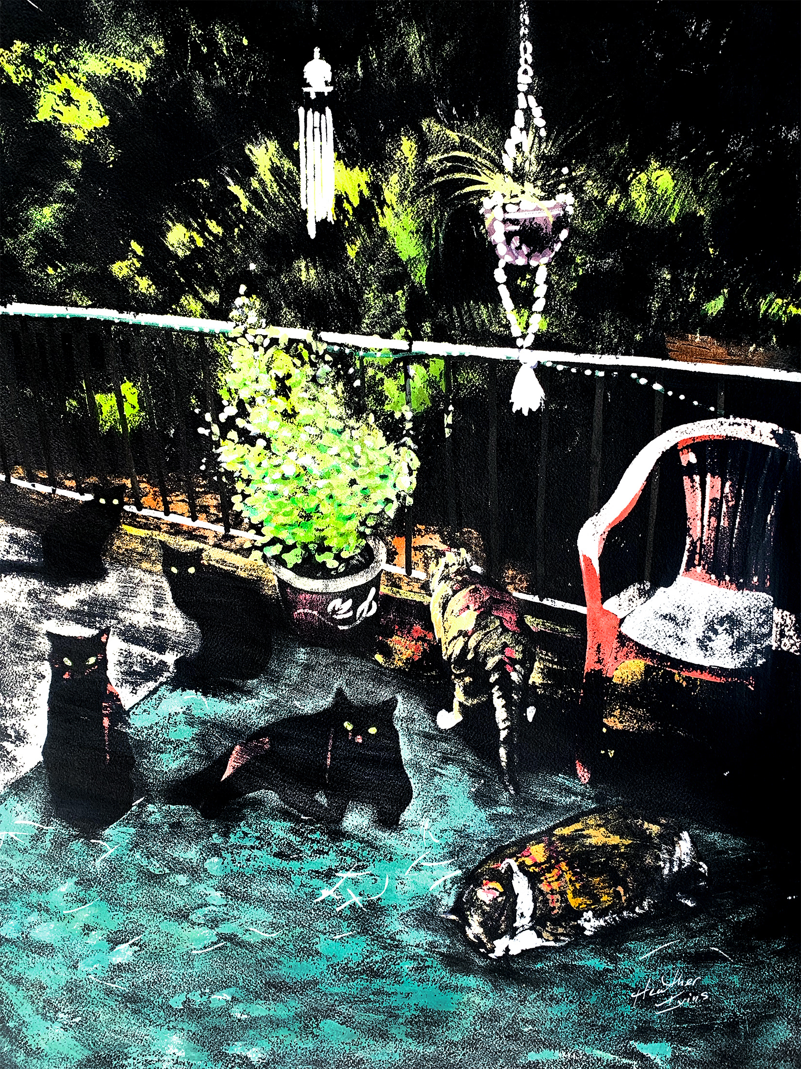 Scooter's Dream, Gouache, Watercolor, & India Ink, 18"x24"