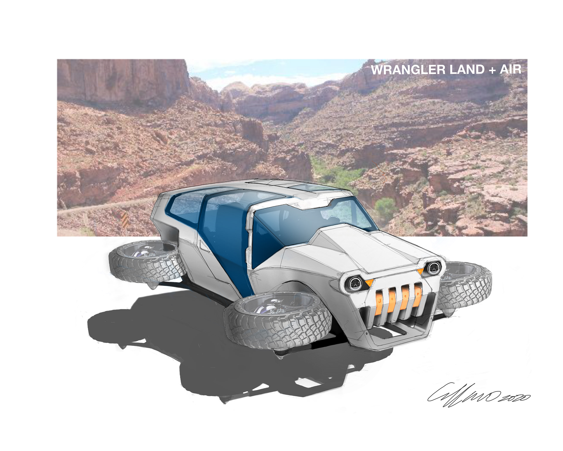 Land + Air Jeep in Sketchbook Pro.