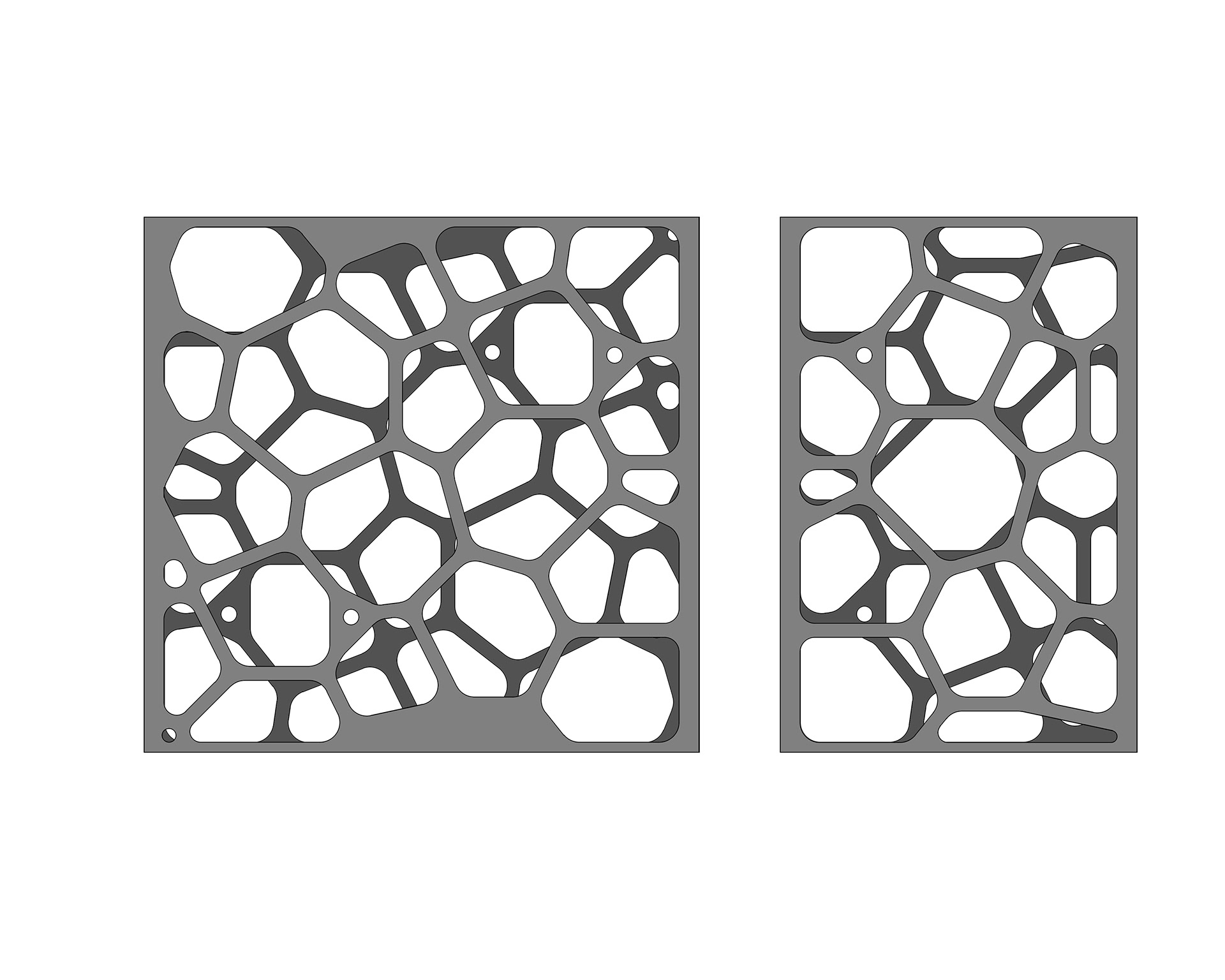 Voronoi pattern desk support.