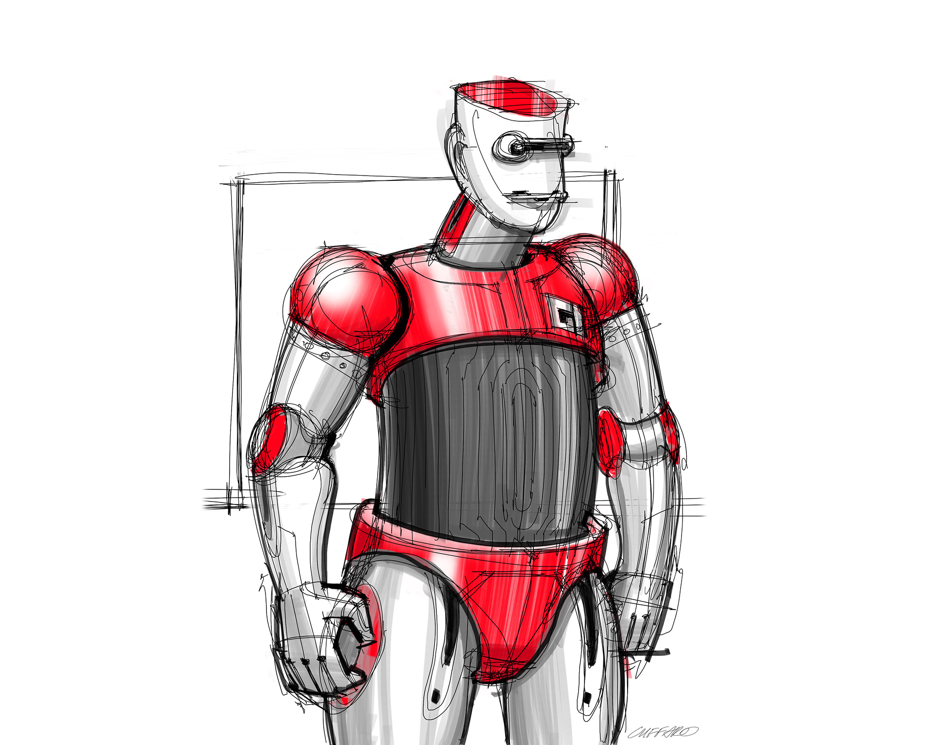 Gronk Bot in Sketchbook Pro.