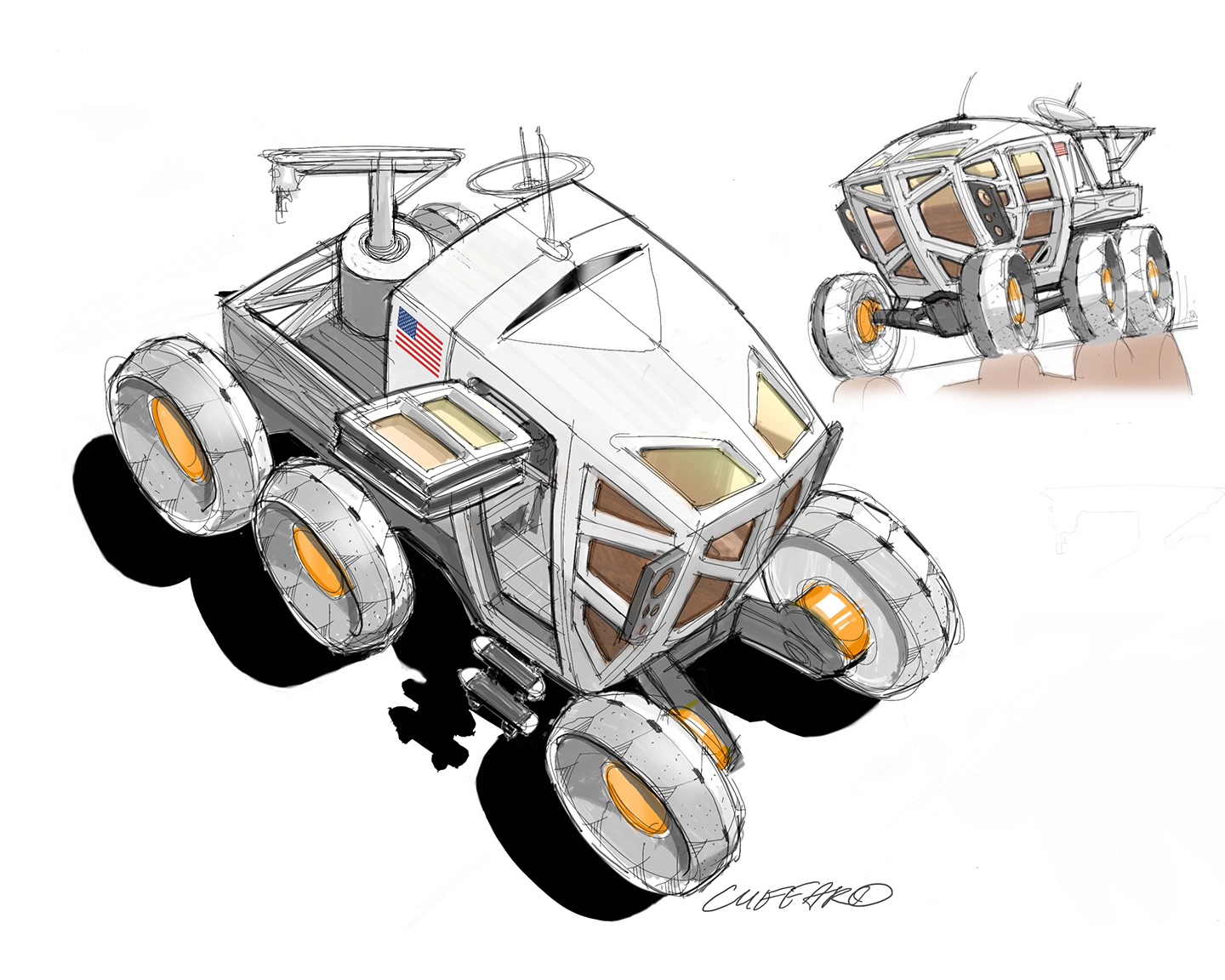 Mars Utility Vehicle in Sketchbook Pro.