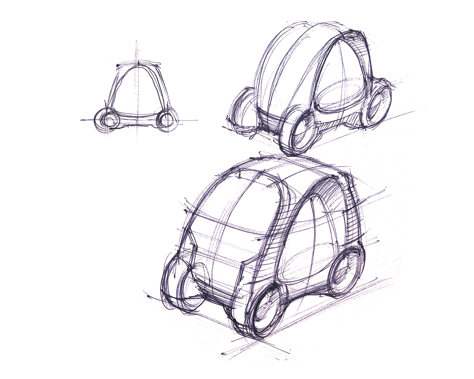 Pen & paper sketch helping a student resolve form.