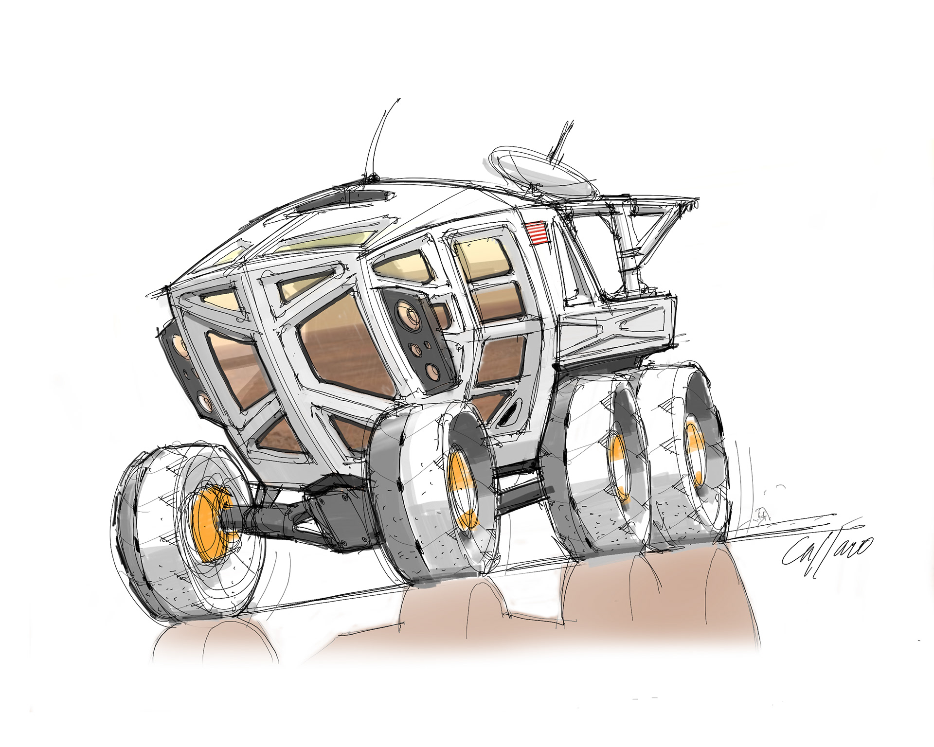 Mars Utility Vehicle in Sketchbook Pro.