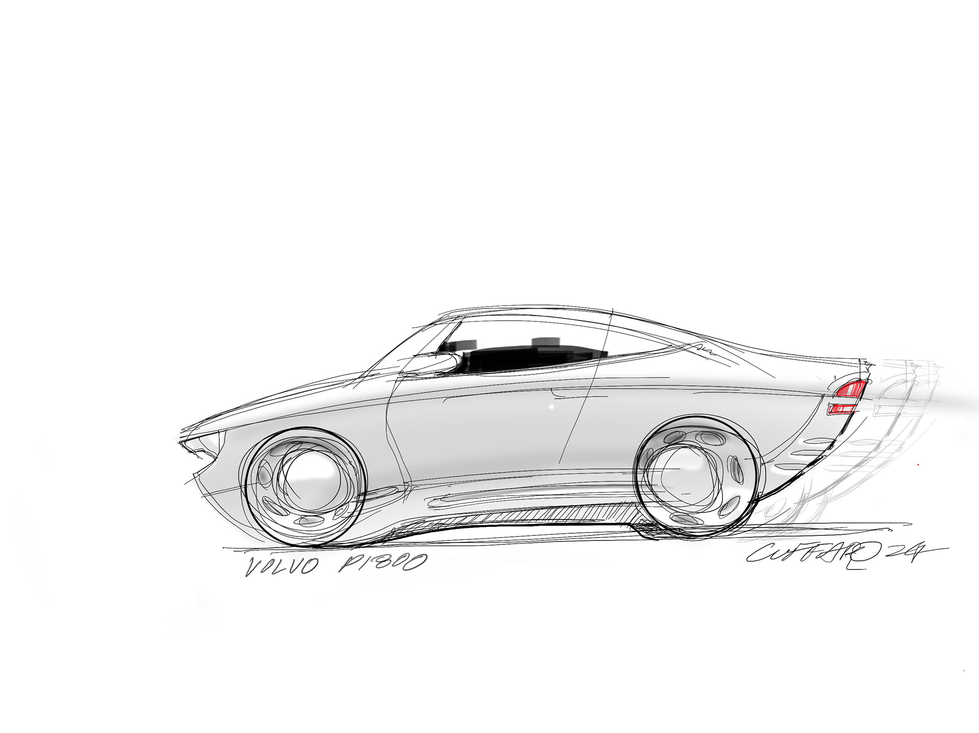 Volvo P1800 sketch.
