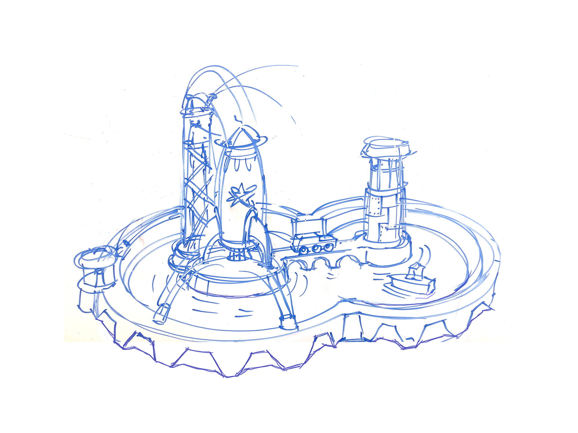 Whiteboard sketch of a Little Tikes water play table.