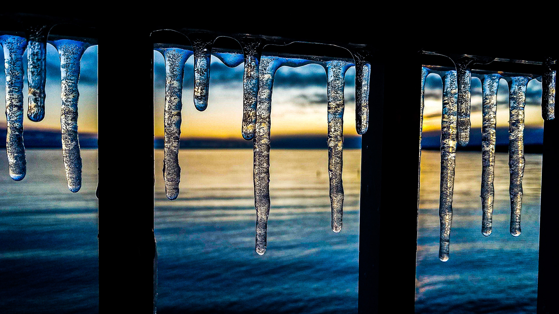 Icicles; Mackinaw City, MI. January 2020