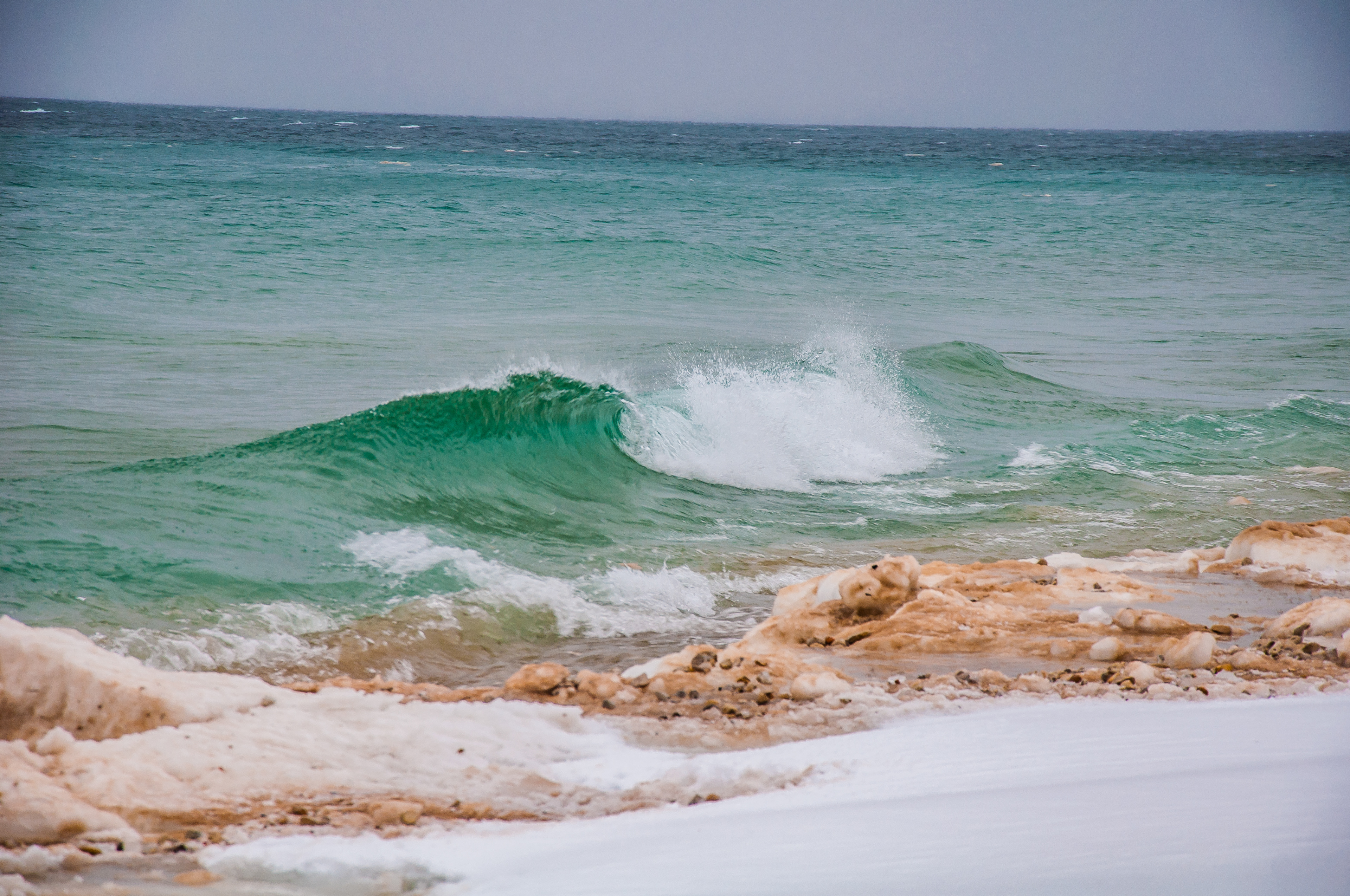Waves on Lake Huron, Mackinaw City, MI; February 2021