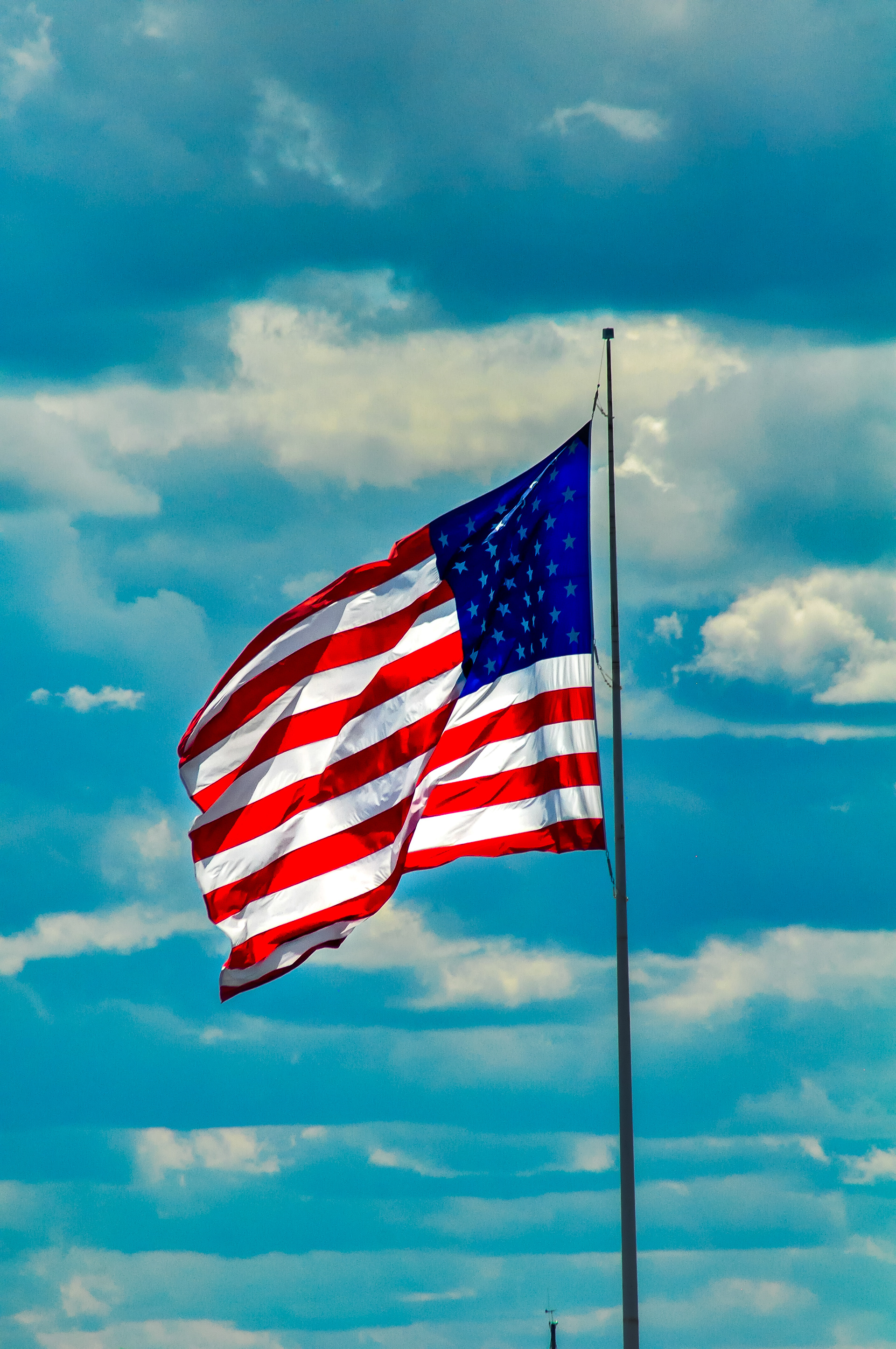 American flag; August 2019