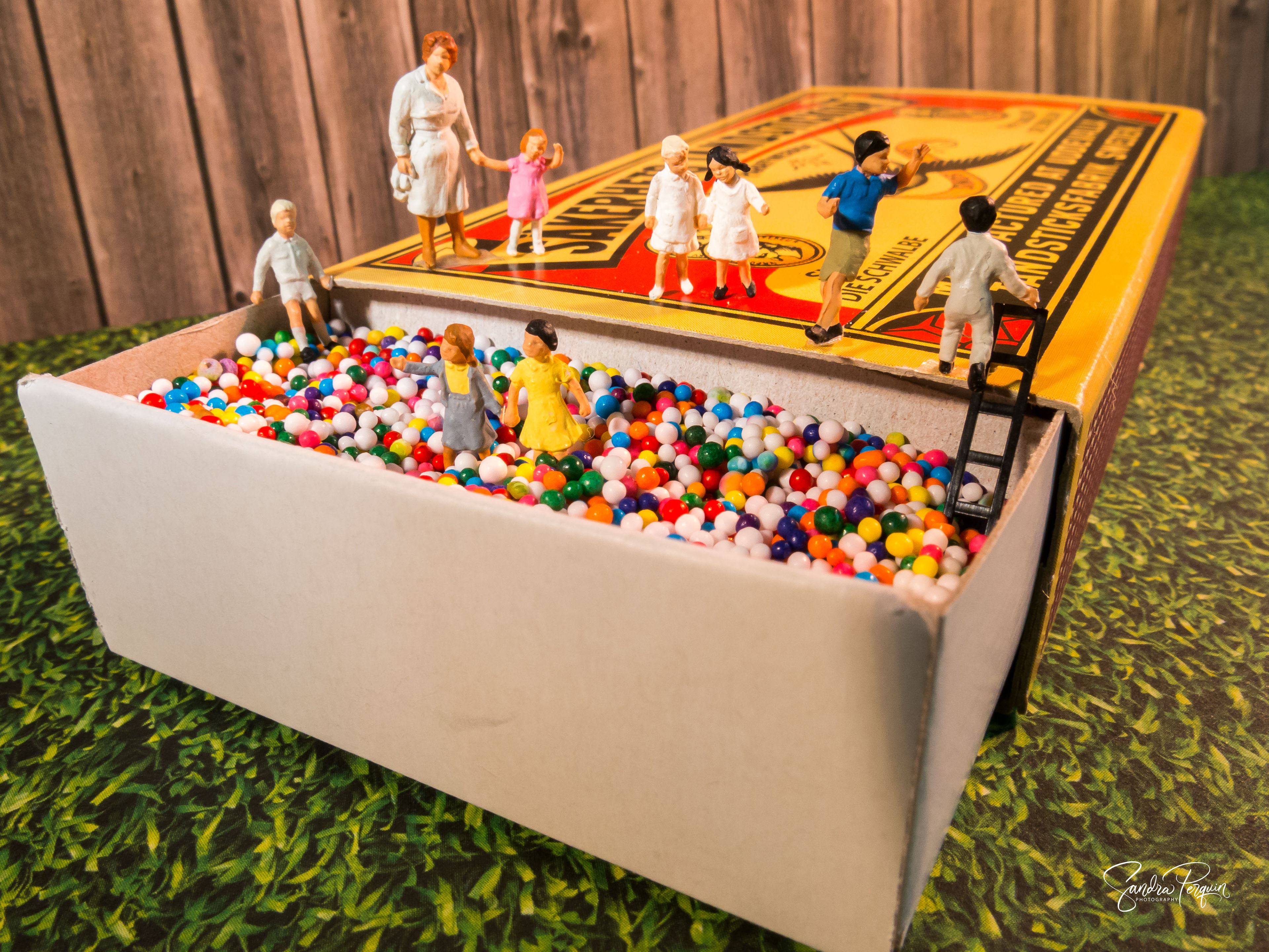 In the ball pit